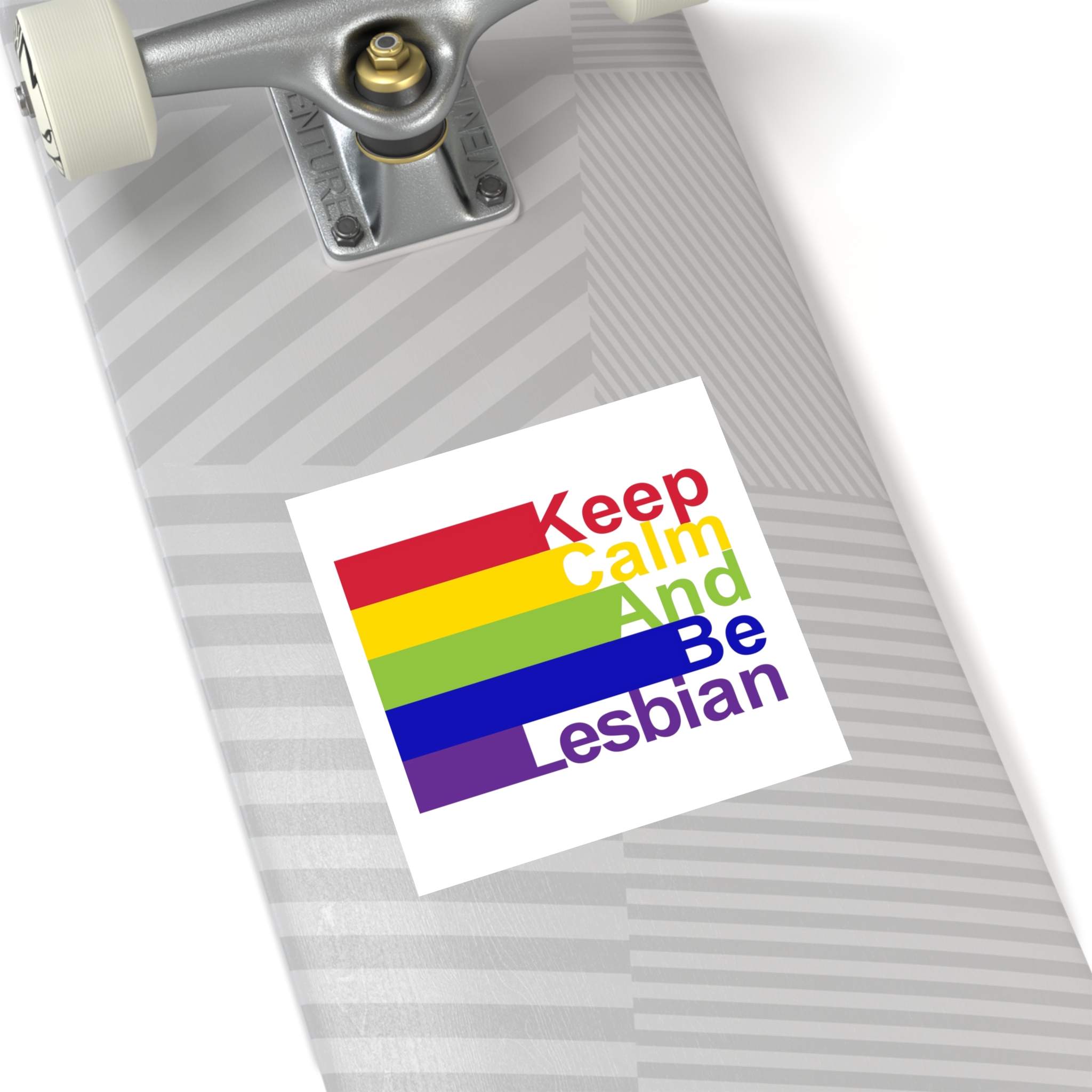 Lgbt Concept Motivating Phrase Colors Rainbow Keep Calm Be Yourself Laminate Stickers Square - Image 36