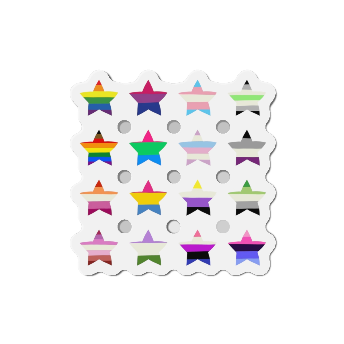 Set Colorful Lgbtq Pride Flag Star Shape Gender Equality Sexual Identity Pride Flags Collection Lgbtqia Community Pride Month Die Cut Magnets - Image 7