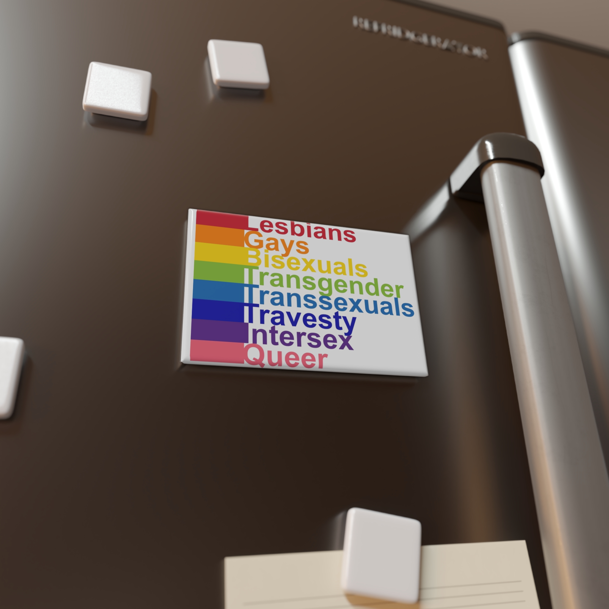 Lgbt Concept Motivating Phrase Colors Rainbow Decoding Abbreviations Lgbt Lesbian Gay Bisexual Transgender Transsexual Travesty Intersex Queer Button Magnet Rectangle 1 And 10 Pcs - Image 8