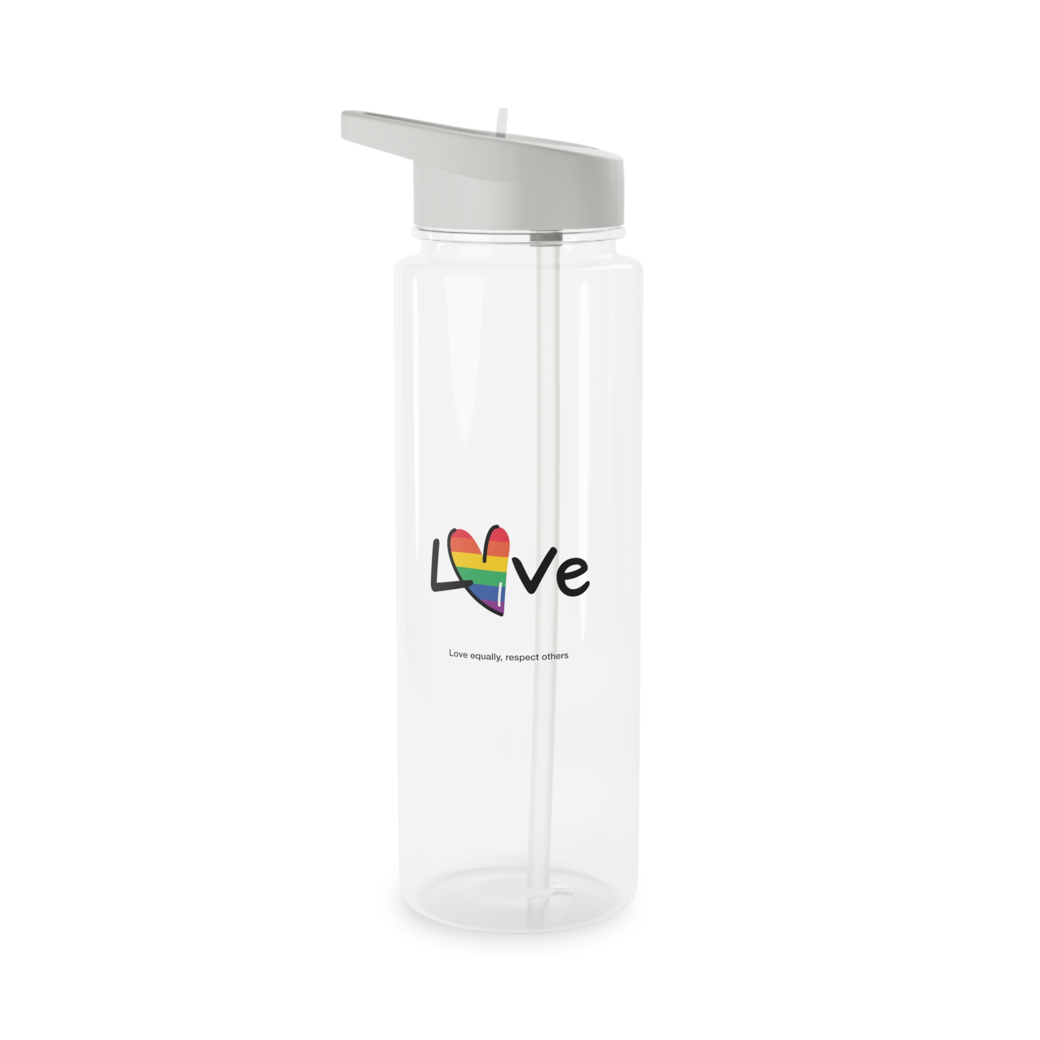 Love Letter Pride Rainbow Lettering Text Writing Pattern Freedom Love Heart Homo Colors Flag Parade(1) (1) Tritan Water Bottle - Image 5