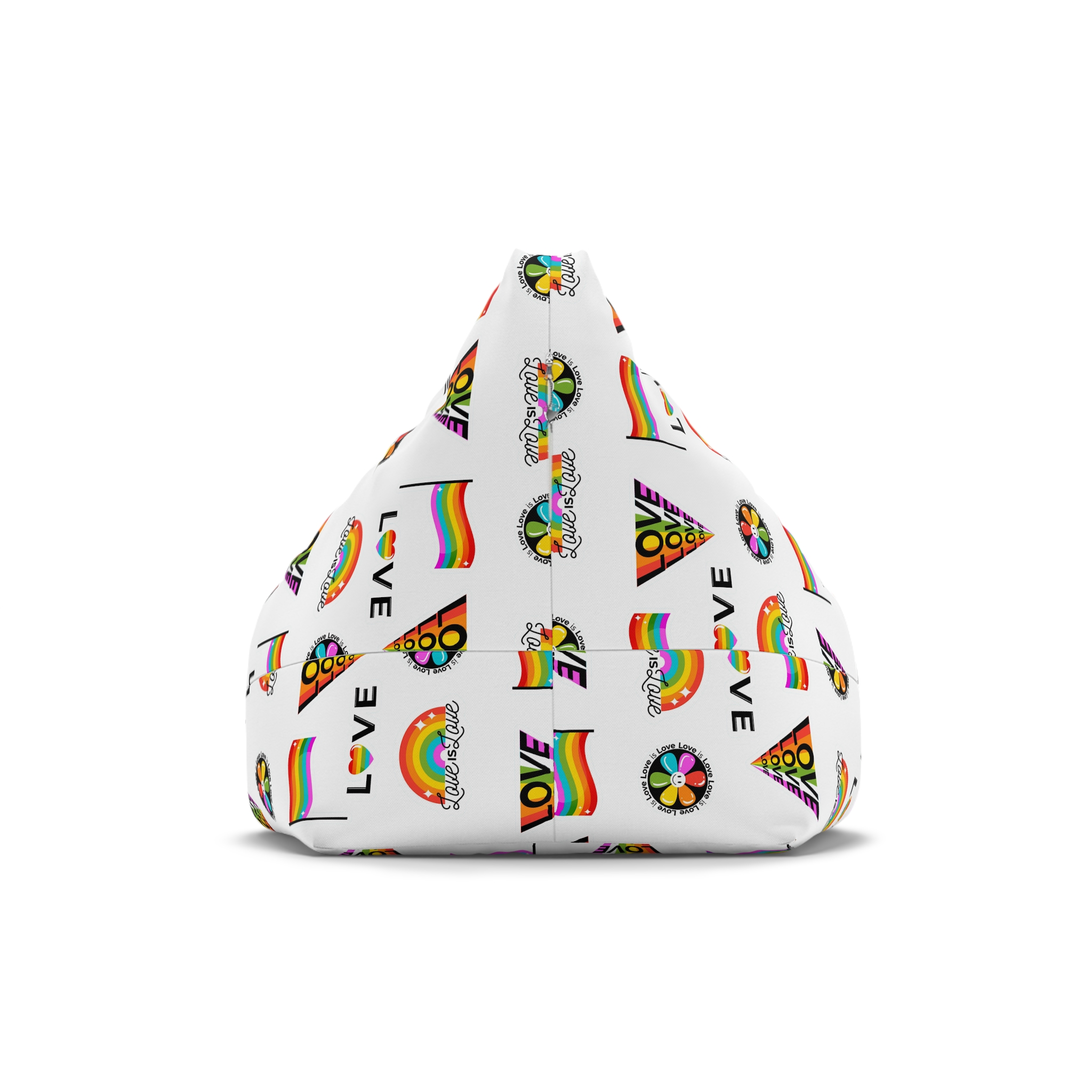 Pride Day Badges With Flag Bean Bag Chair Cover - Image 2