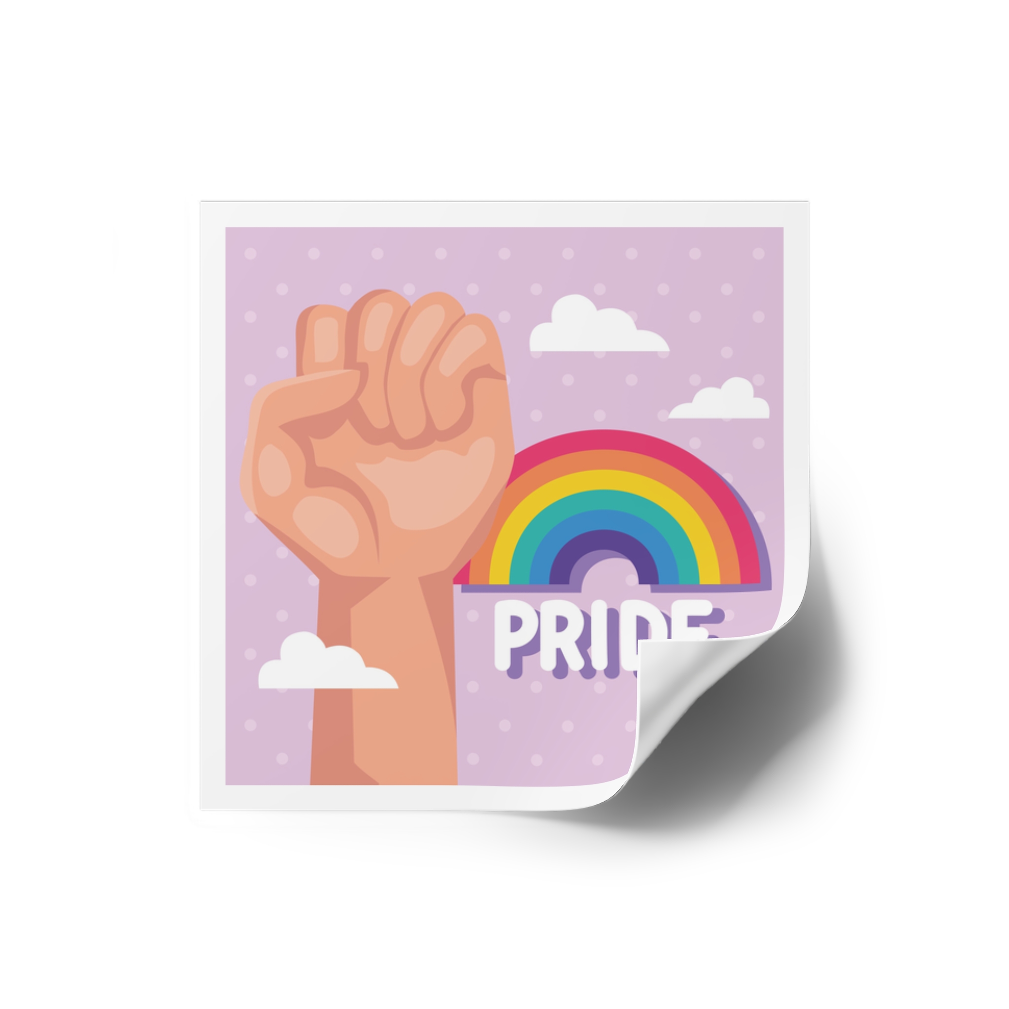 Pride Lettering With Rainbow Card Laminate Stickers Square - Image 2
