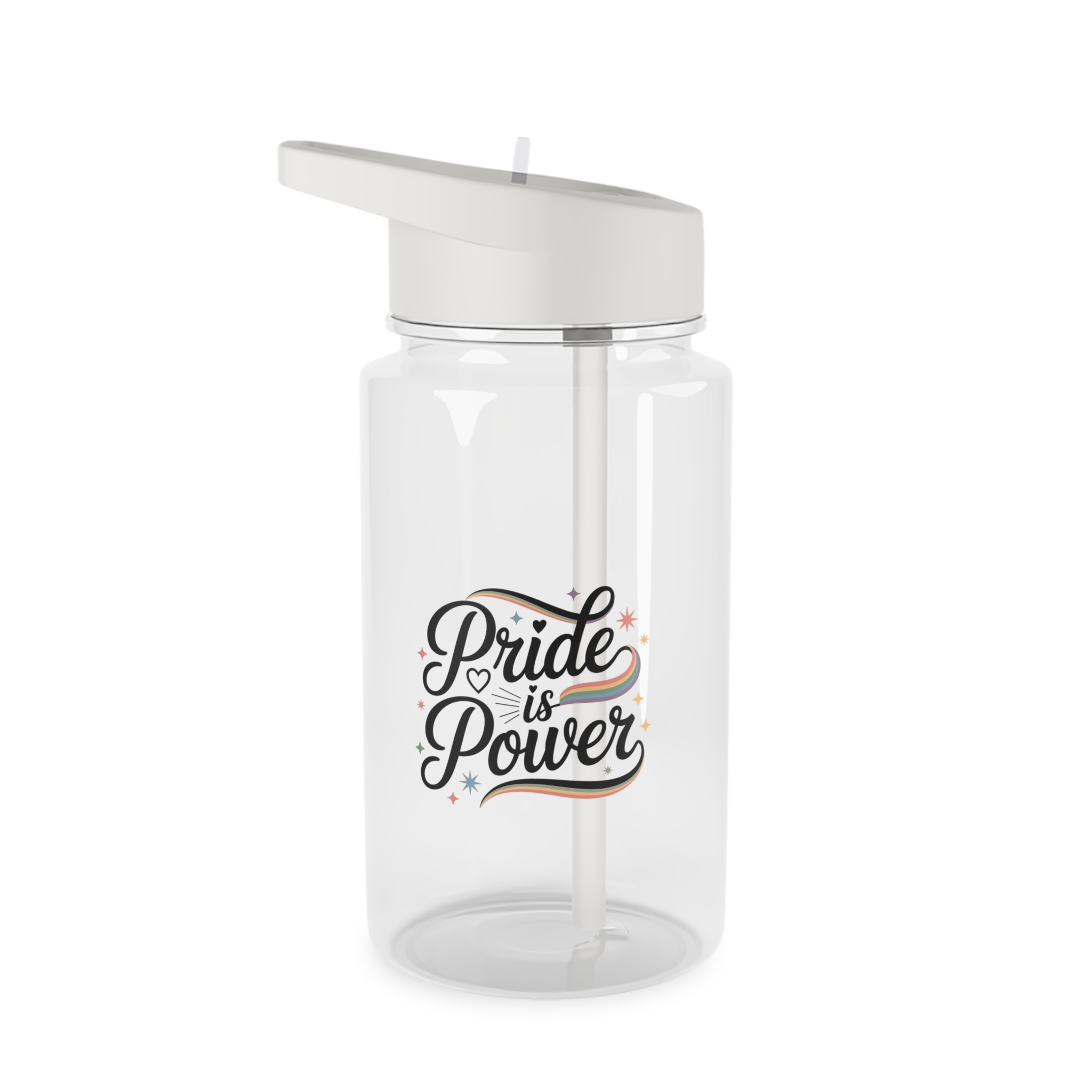 Pride Is Power T Shirt Design Isolated White Background Tritan Water Bottle