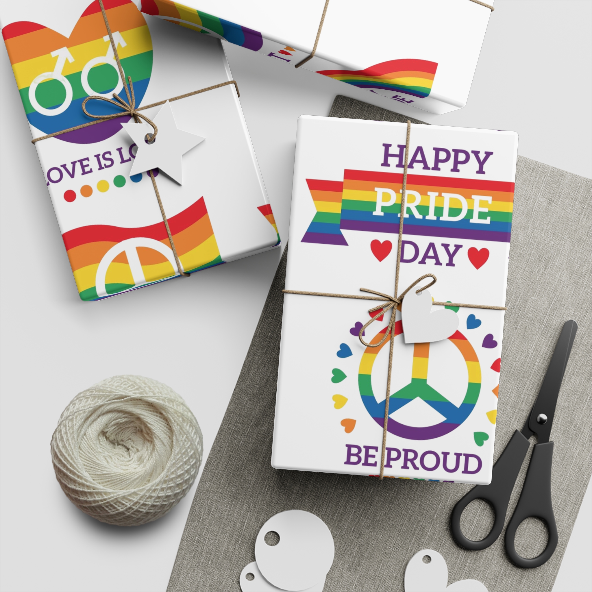 Pride Day Badges Illustration Set Gift Wrapping Paper Sheets 1pc - Image 2