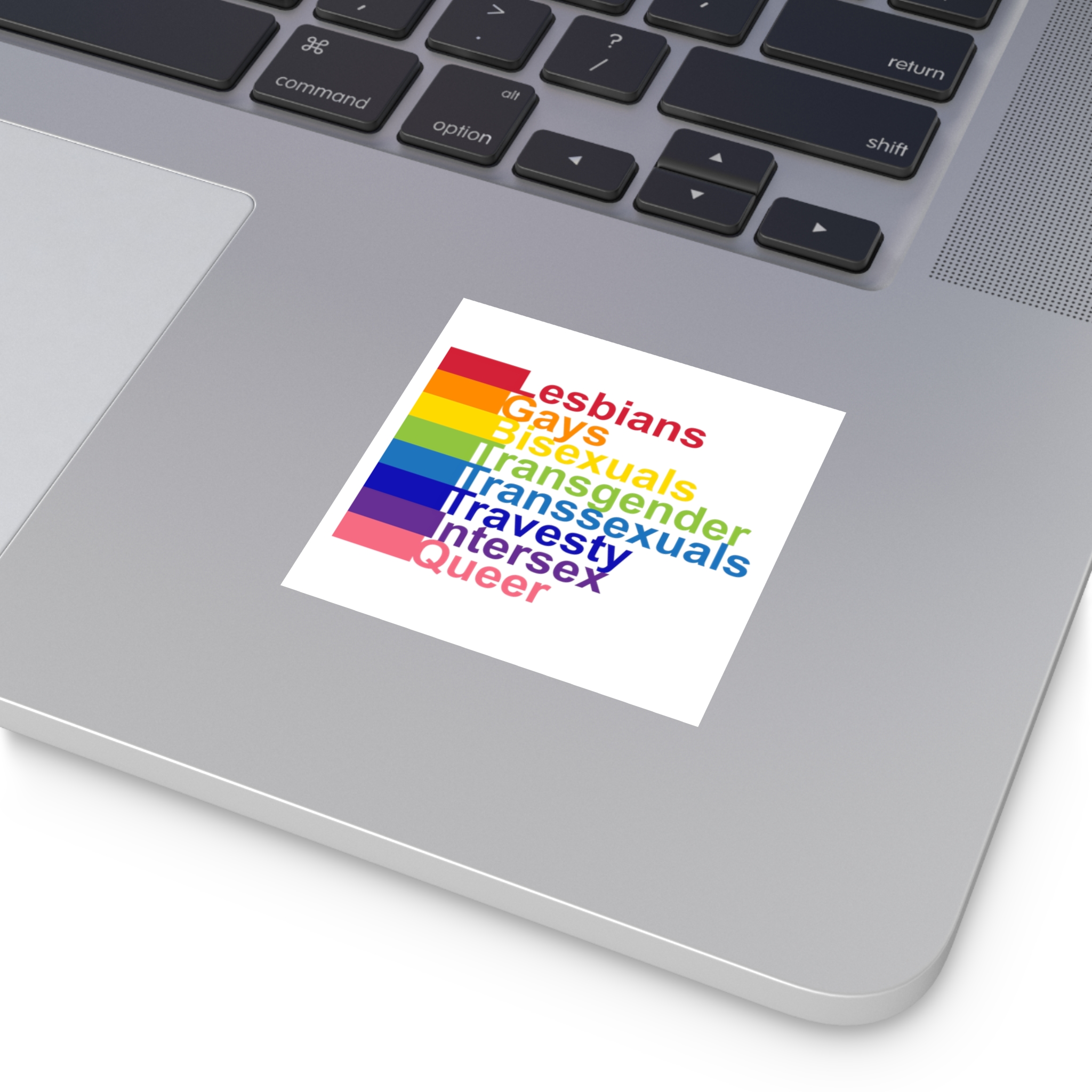 Lgbt Concept Motivating Phrase Colors Rainbow Decoding Abbreviations Lgbt Lesbian Gay Bisexual Transgender Transsexual Travesty Intersex Queer Laminate Stickers Square - Image 11