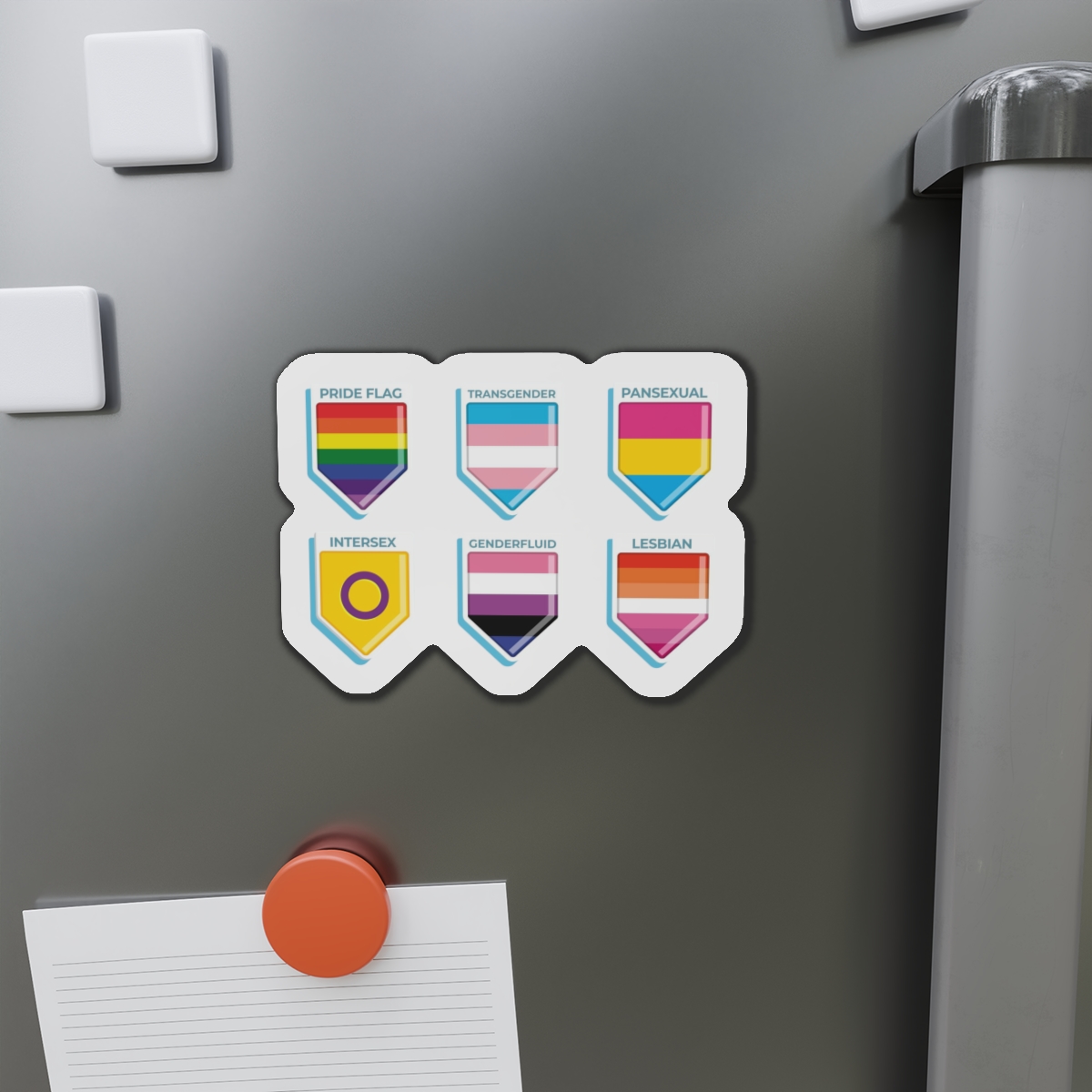 Flat Pride Month Lgbt Flags Collection Die Cut Magnets - Image 14