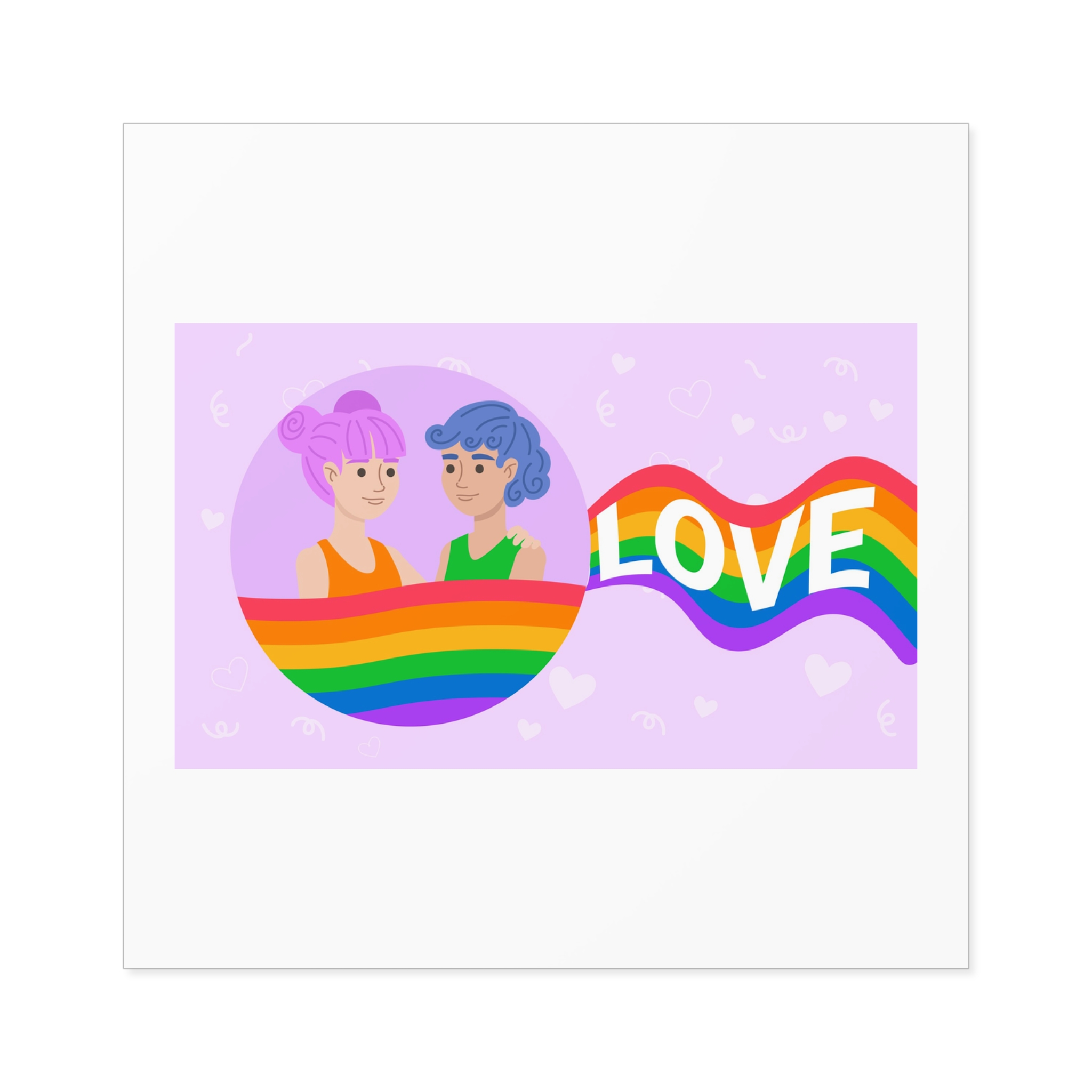 Joyful Group Holding Waving Pride Flag Laminate Stickers Square - Image 37