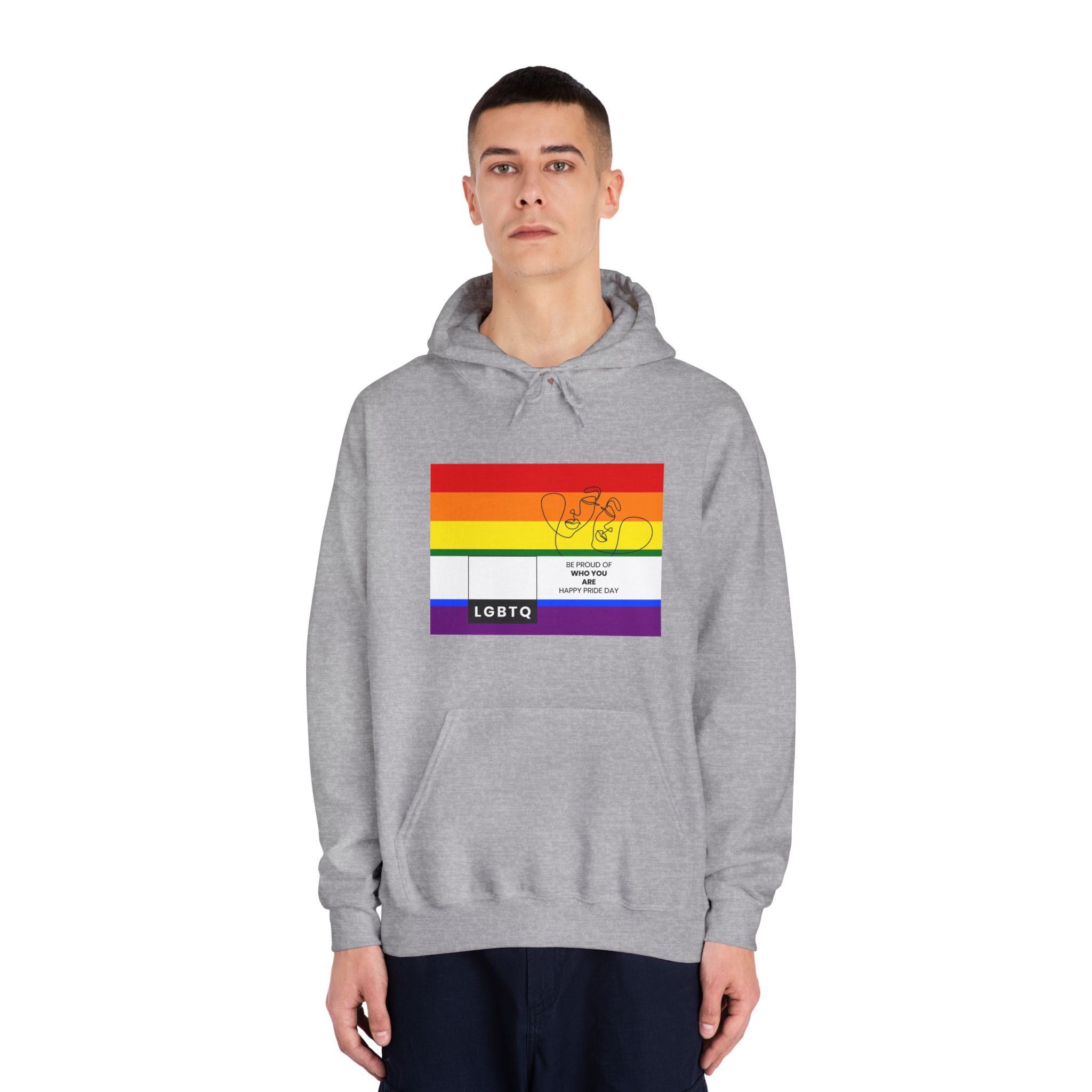 Lgbtq Pride Month Celebration Banner Poster Card Design Vector Illustration Unisex Dryblend Hooded Sweatshirt - Image 15