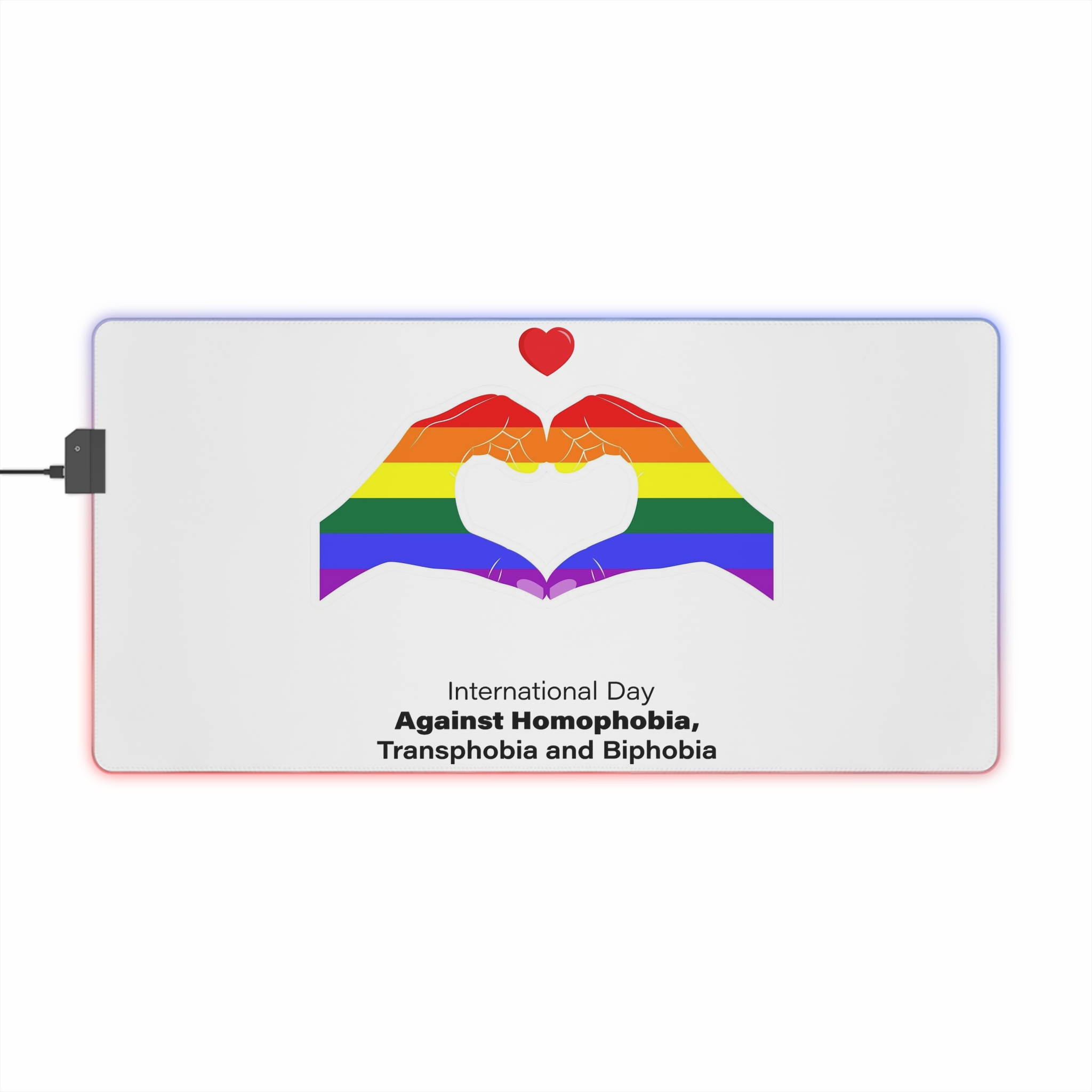 Vector Illustration International Day Against Homophobia Transphobia Biphobia - Led Gaming Mouse Pad - Image 5