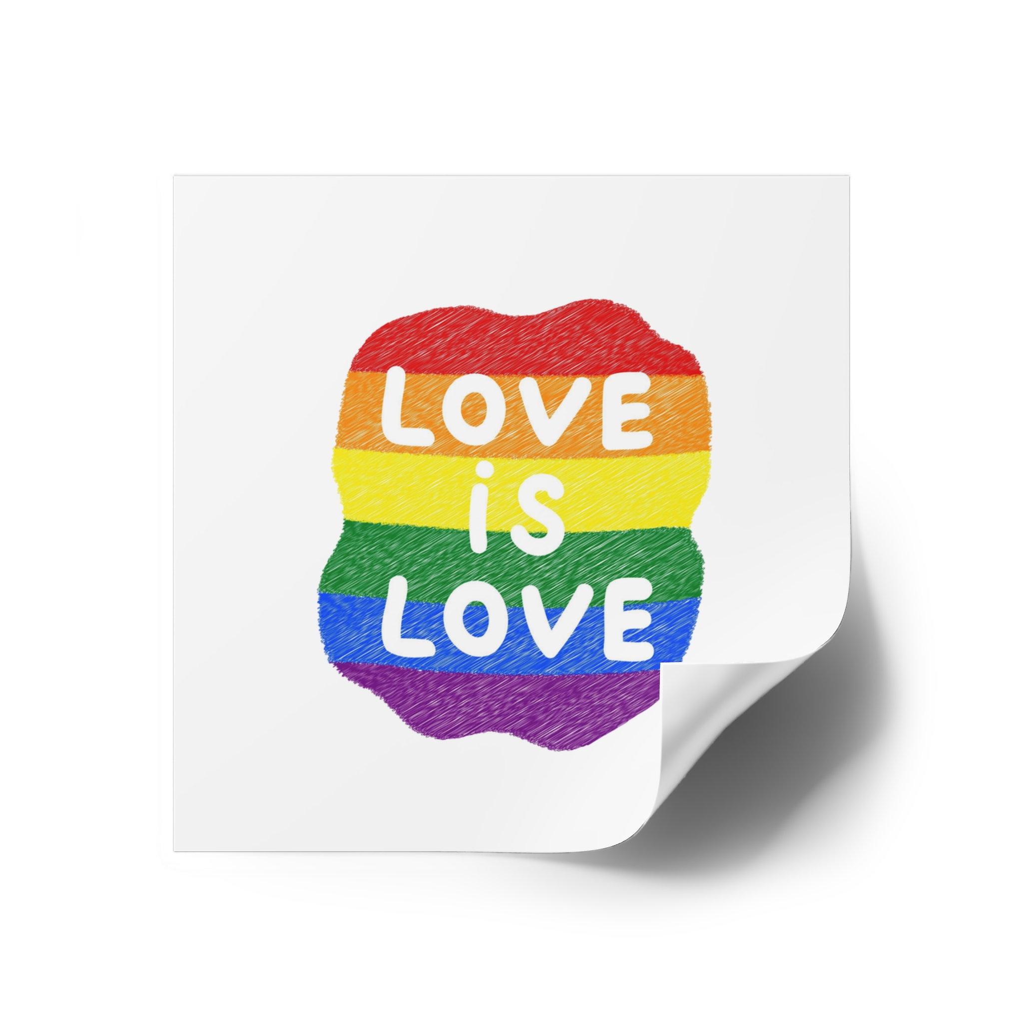 Love Is Love Lgbtq Pride Rainbow Poster Slogan Laminate Stickers Square - Image 26