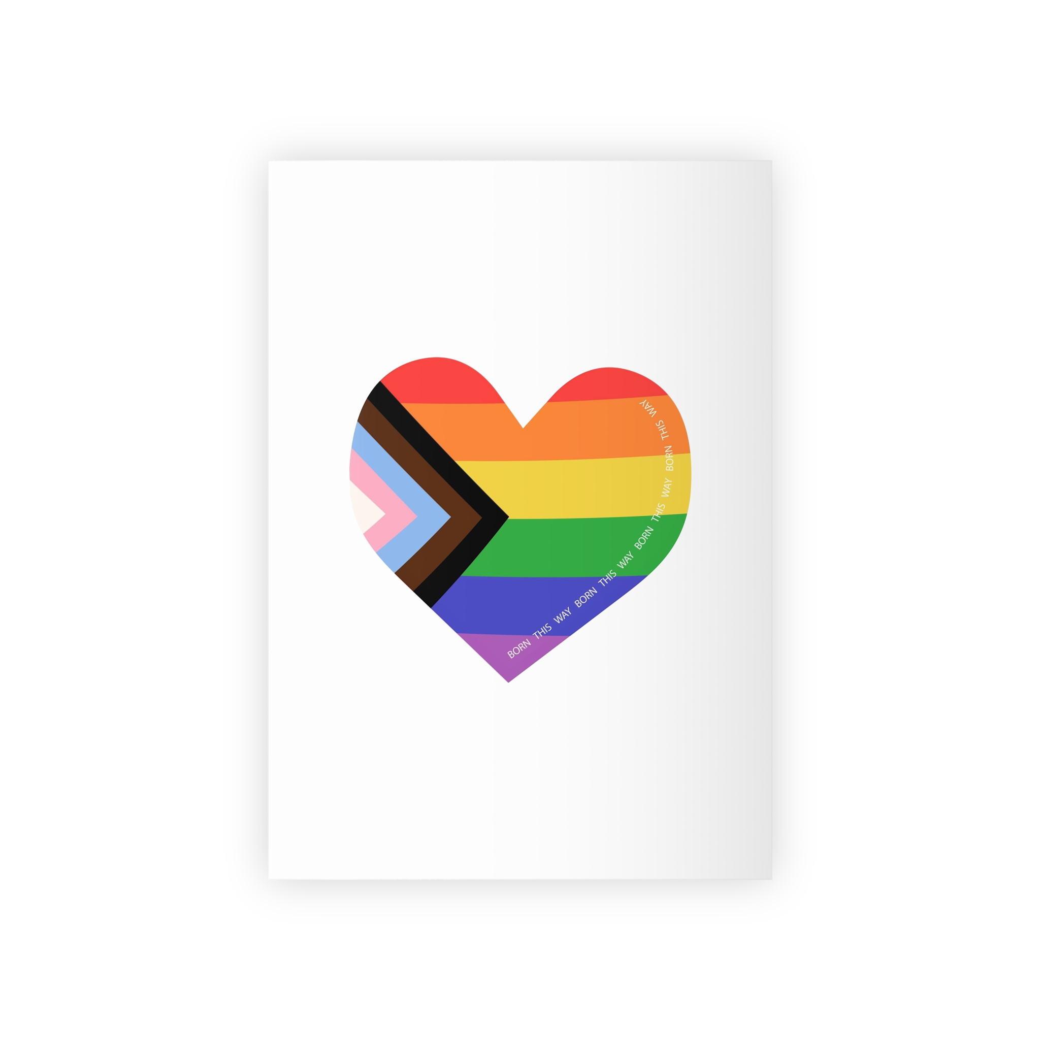 Heart Shaped Lgbtq Flag Flat Vector Illustration Gift Wrapping Paper Rolls 1pc