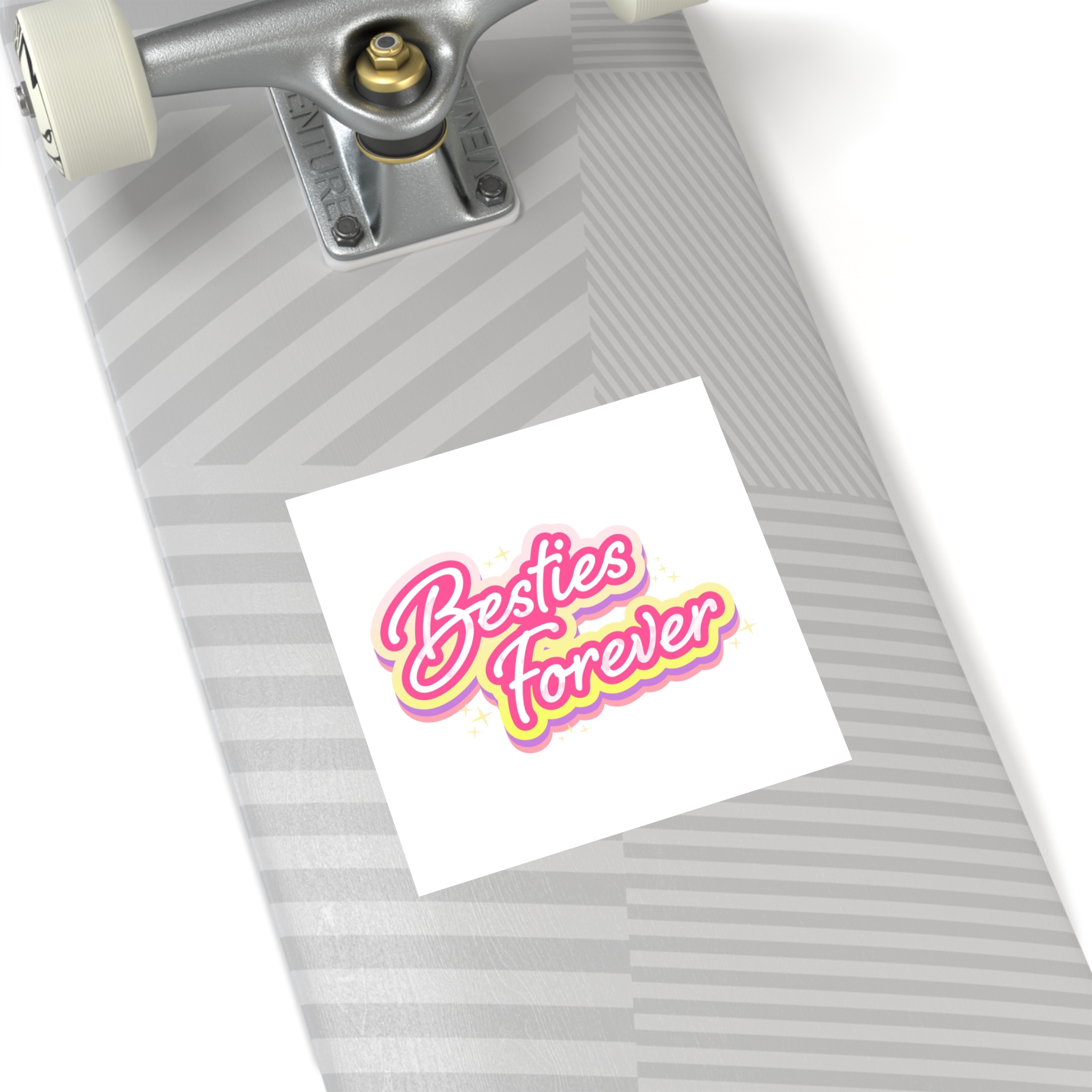 Pink Besties Forever Lettering Logo Laminate Stickers Square - Image 36