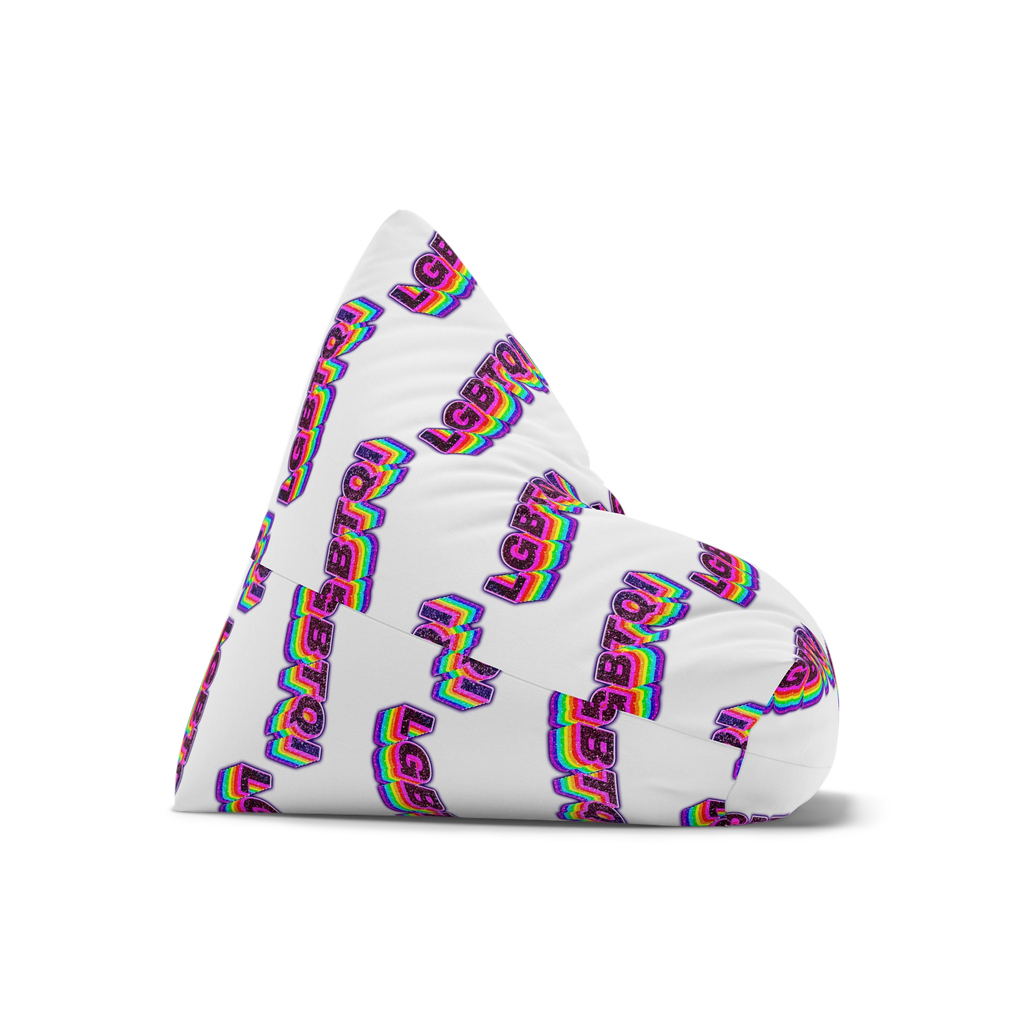 Lgbtqi 3d Word Glitch Png Bean Bag Chair Cover - Image 7