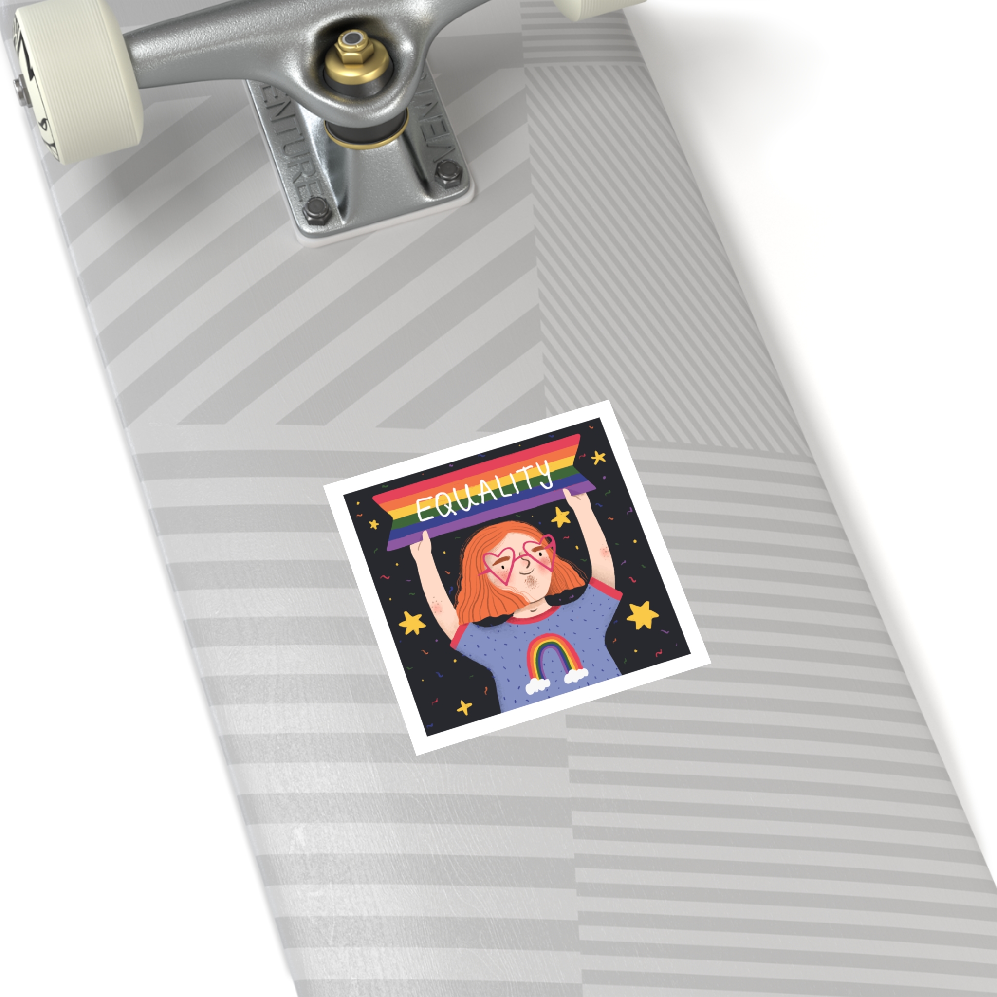 Pride Day Concept Equality Message Laminate Stickers Square - Image 28