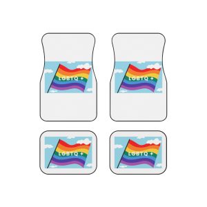 Rainbow Flag Banner Template Lgbtq Rights Car Mats Set Of 4