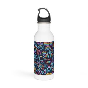 Lgbt Seamless Neon Pattern Stainless Steel Water Bottle