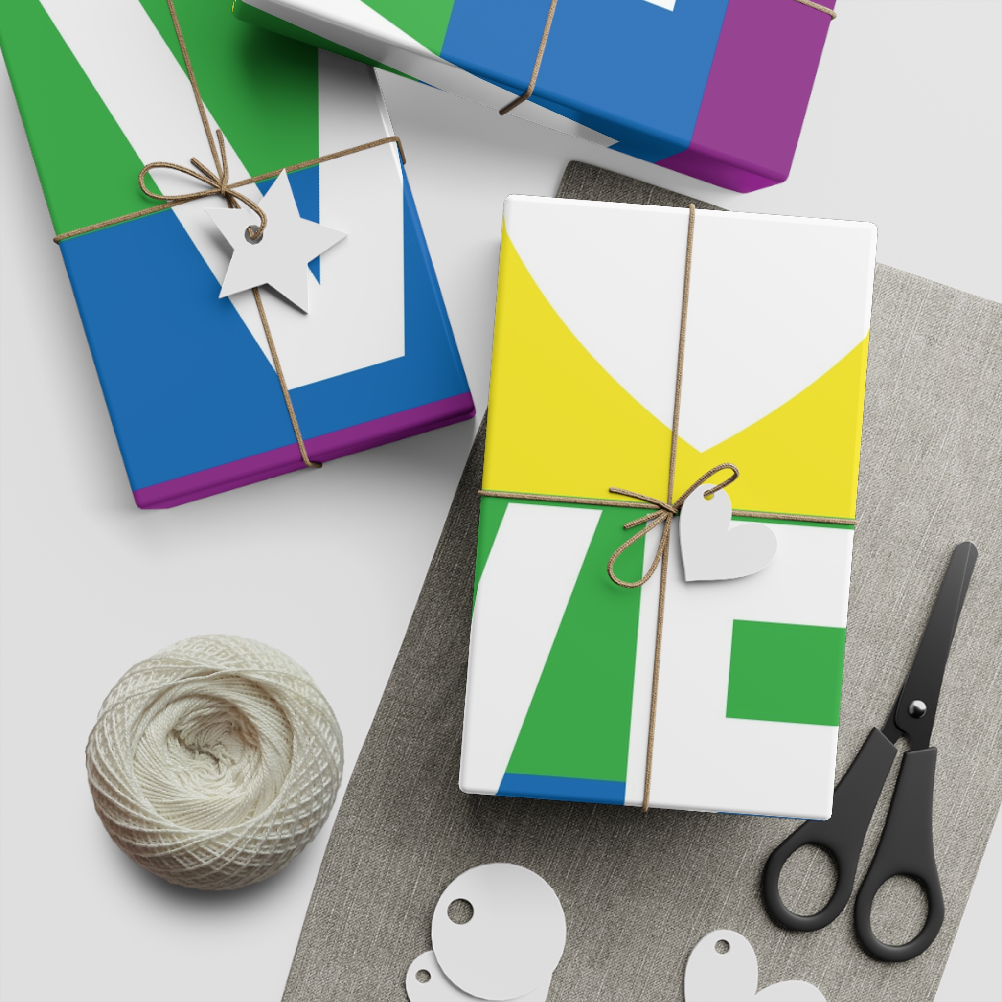 Love Lgbt Heart Squere White Gift Wrapping Paper Sheets 1pc - Image 5
