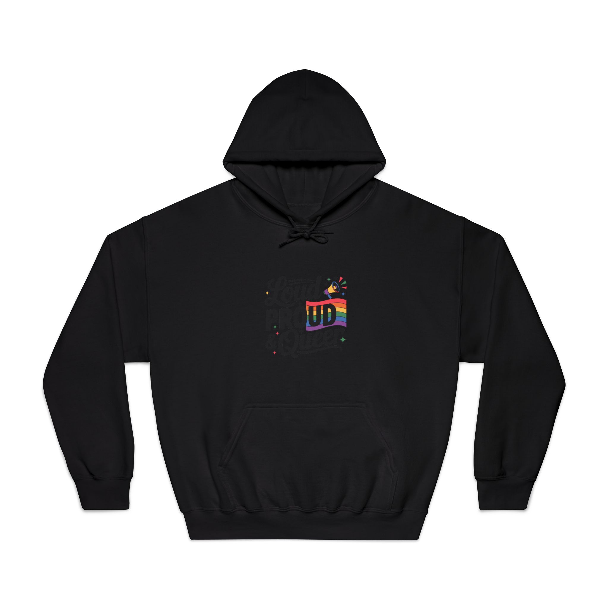 Loud Proud Queer T Shirt Design Isolated White Background2 Unisex Dryblend Hooded Sweatshirt - Image 9