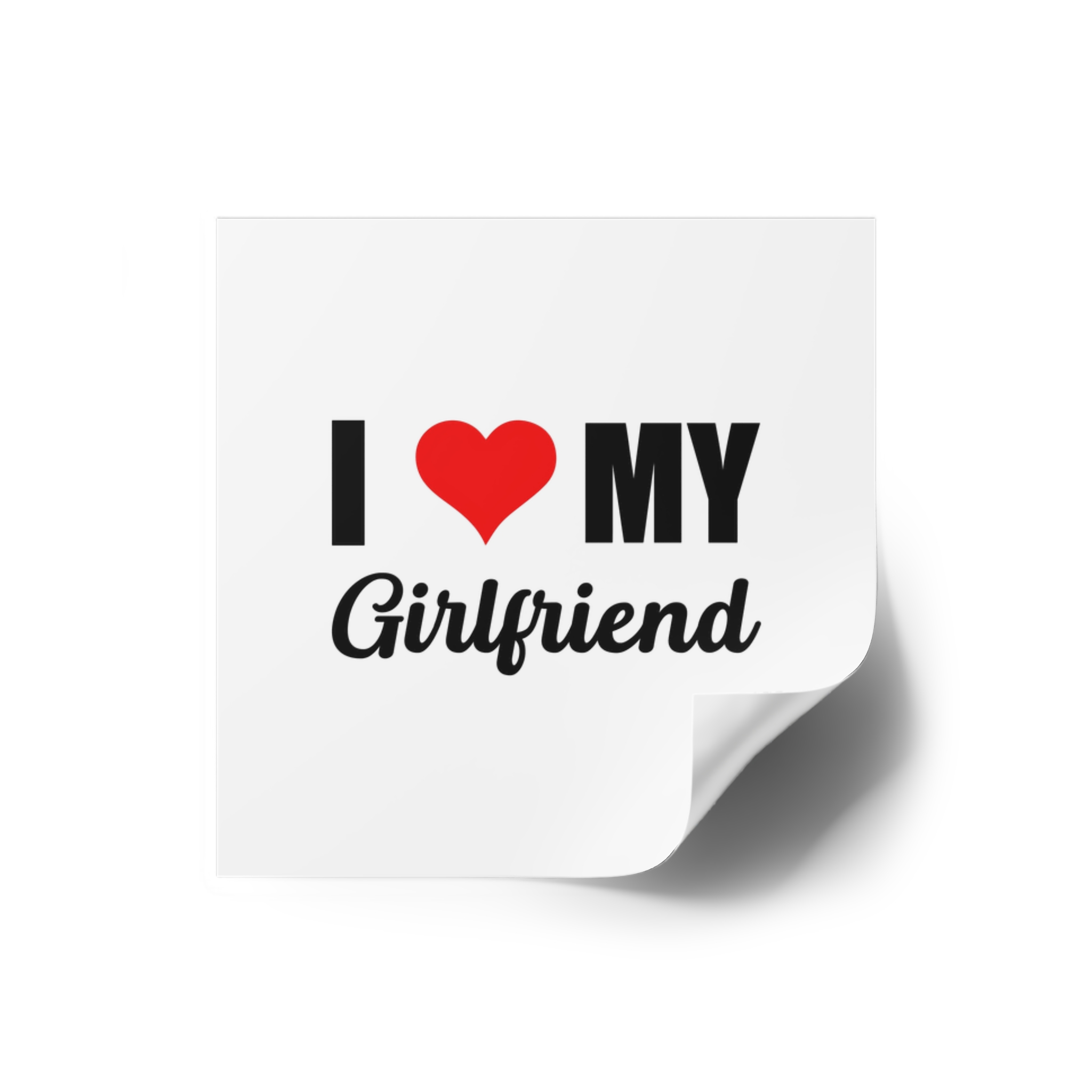 I Love My Girlfriend Valentine T Shirt Design Laminate Stickers Square - Image 14