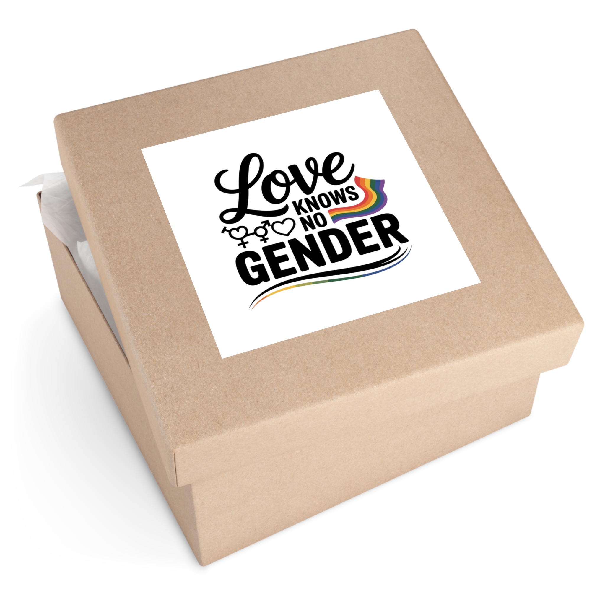 Love Knows No Gender T Shirt Design Isolated White Background Laminate Stickers Square - Image 51