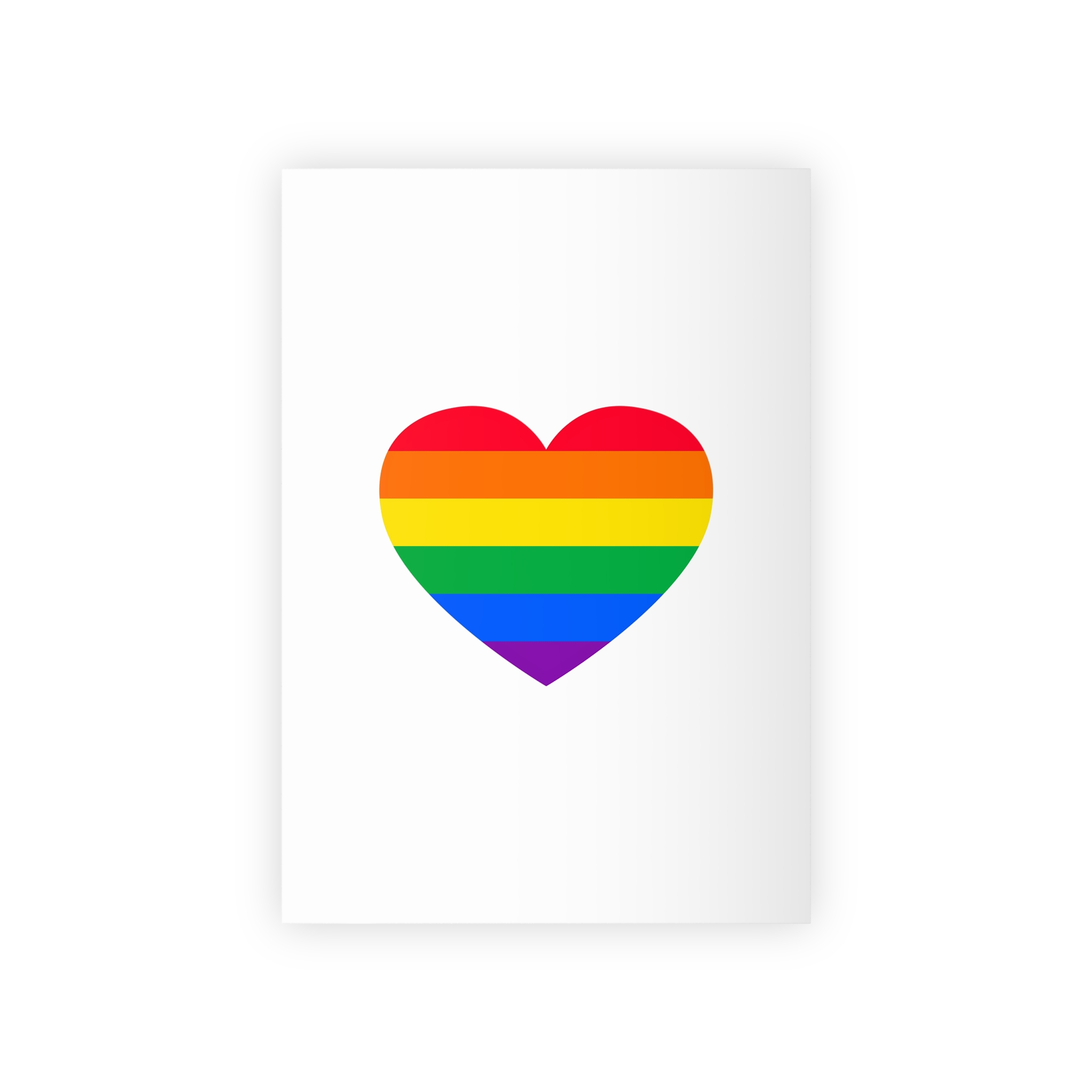Gay Pride Flat Heart Shape Gift Wrapping Paper Rolls 1pc