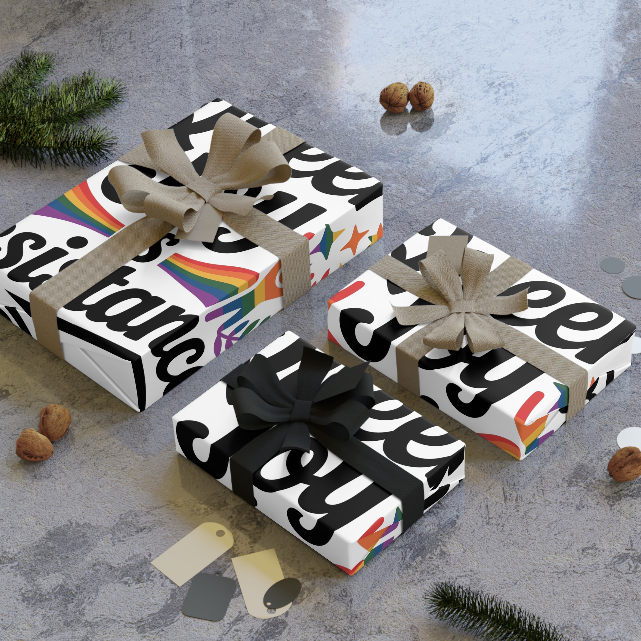 Queer Joy Is Resistance T Shirt Design Isolated White Background Gift Wrapping Paper Rolls 1pc - Image 4