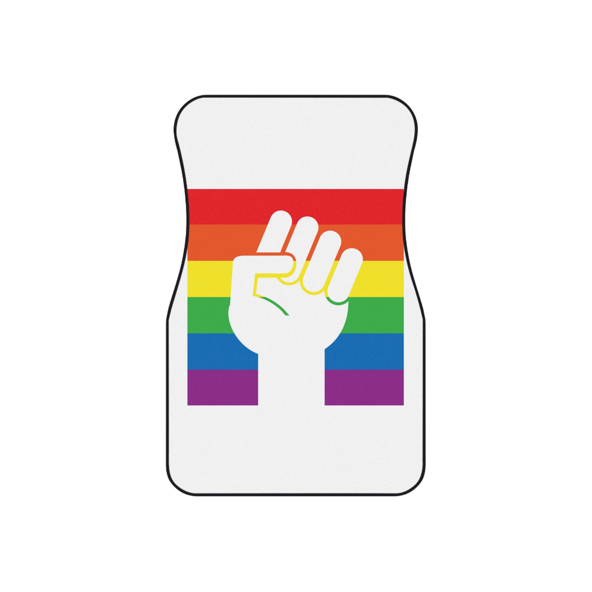 Lgbt Hand Flat Car Mats Set Of 4 - Image 2