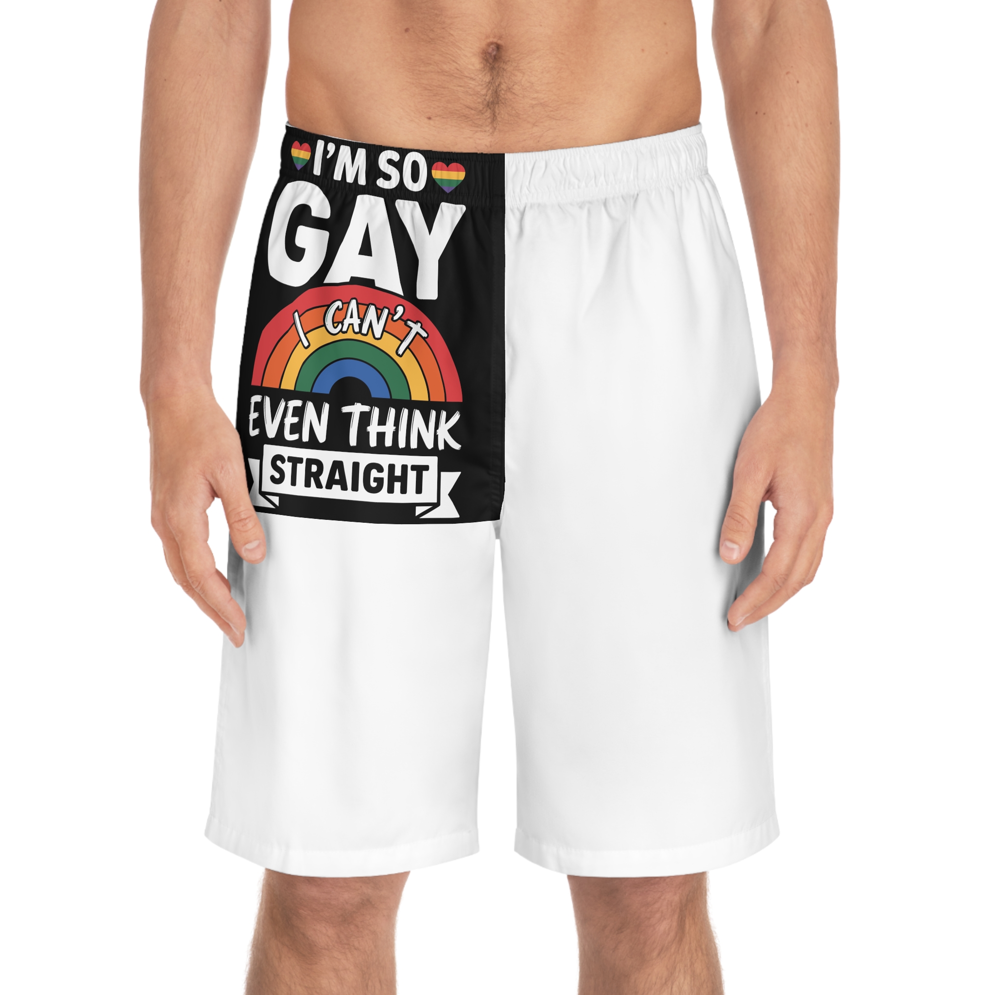 Im So Gay I Cant Even Think Straight Pride Design Mens Board Shorts Aop - Image 3