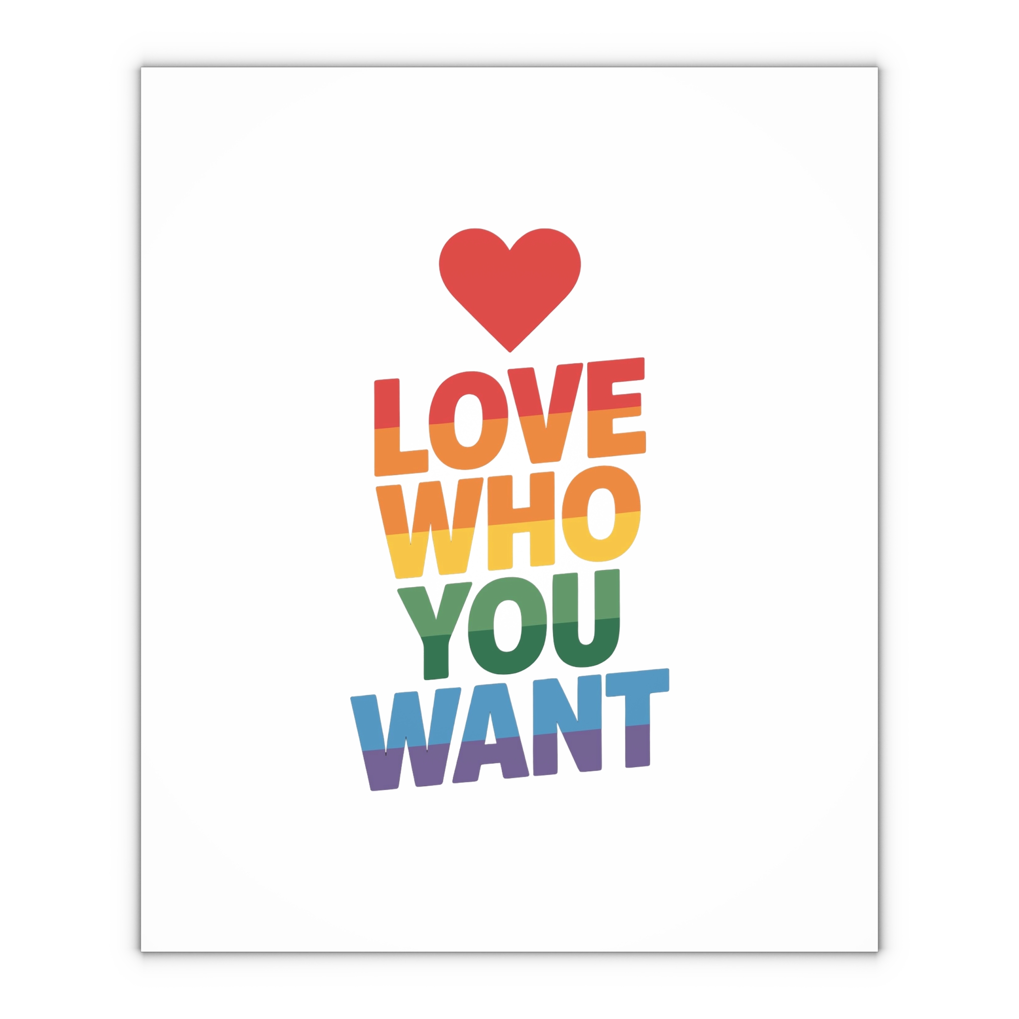 Rainbowcolored Text With Heart Symbol Saying Love Who You Want Gift Wrapping Paper Sheets 1pc - Image 4