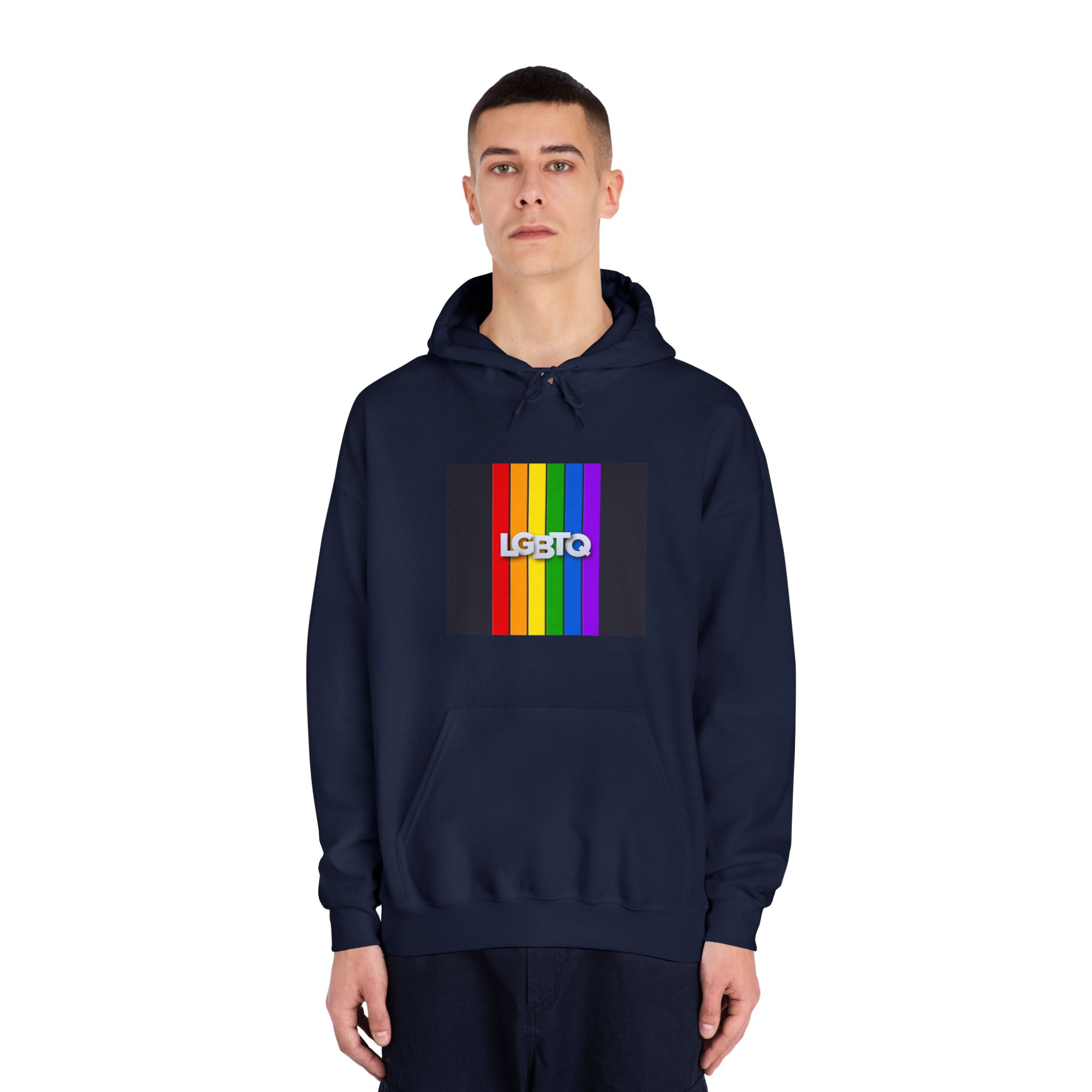 Lgbtq Paper Sign Rainbow Flag Unisex Dryblend Hooded Sweatshirt - Image 31