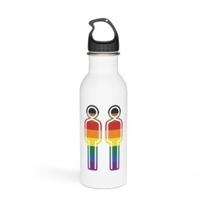 Gay Couple Pride Flag Icon Symbol Vector Illustration Stainless Steel Water Bottle