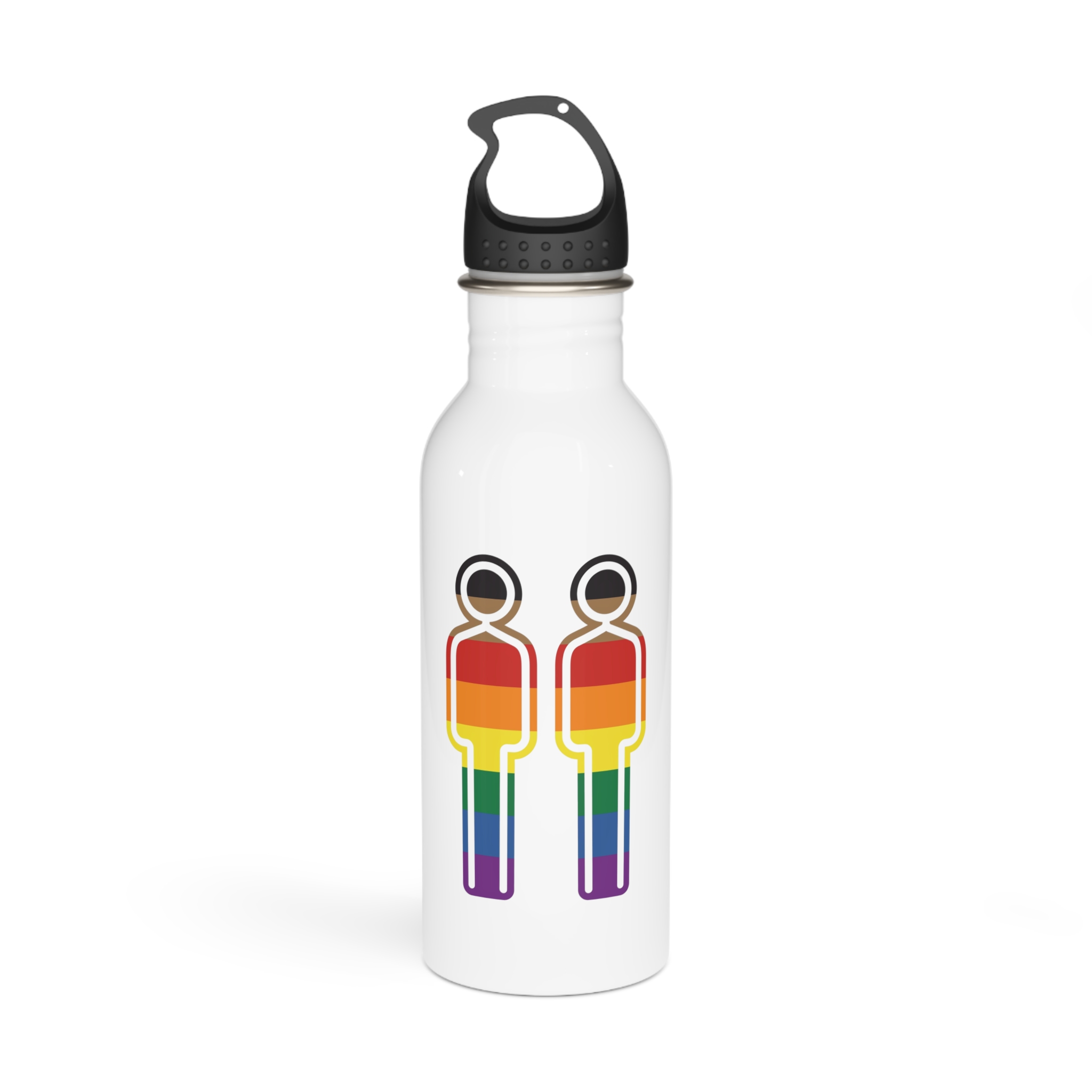 Gay Couple Pride Flag Icon Symbol Vector Illustration Stainless Steel Water Bottle