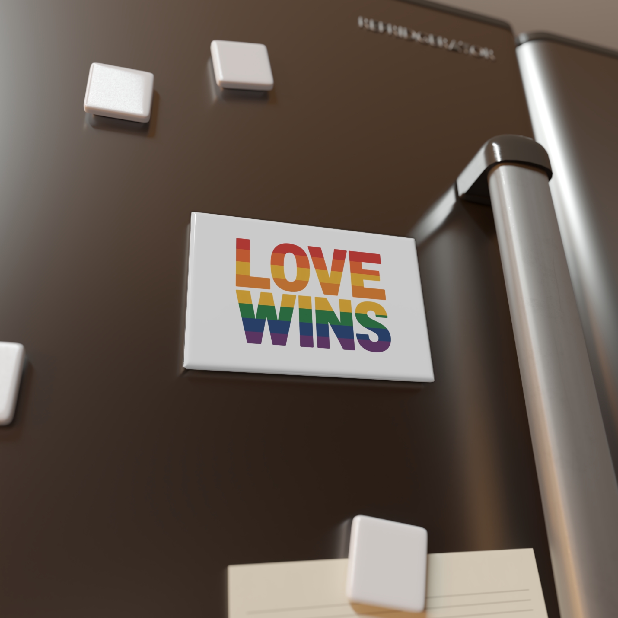 Love Wins Rainbow Pride Message Button Magnet Rectangle 1 And 10 Pcs - Image 8