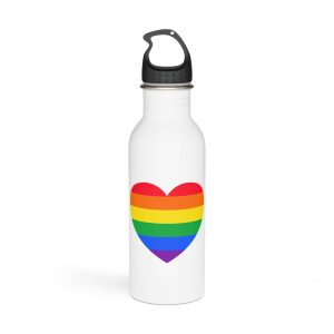 Gay Pride Flat Heart Shape Stainless Steel Water Bottle