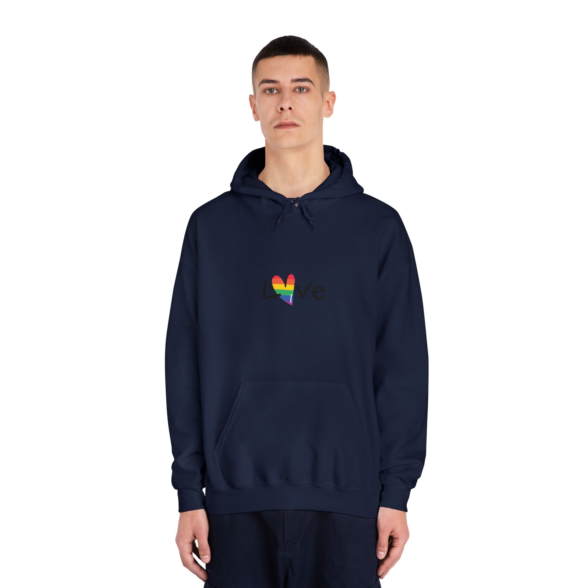 Love Letter Pride Rainbow Lettering Text Writing Pattern Freedom Love Heart Homo Colors Flag Parade(1) (1) Unisex Dryblend Hooded Sweatshirt - Image 31