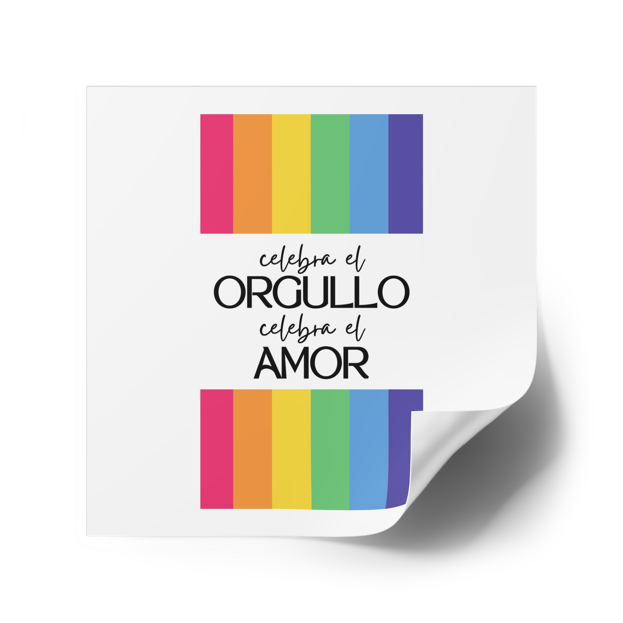 Happy Pride Month Rainbow Background Template Design Laminate Stickers Square - Image 42