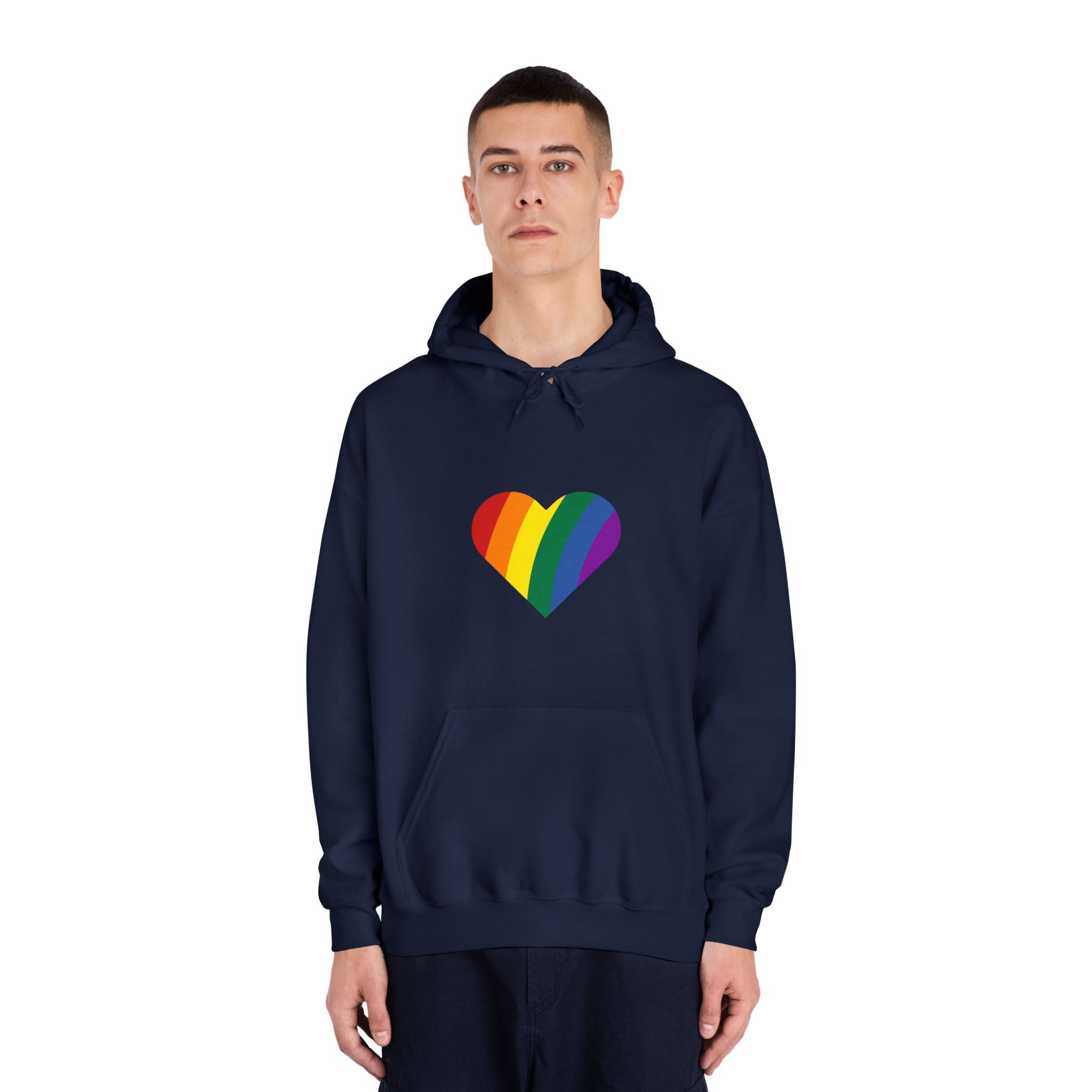 Minimalist Pride Heart Filled With Rainbow Colors Unisex Dryblend Hooded Sweatshirt - Image 31