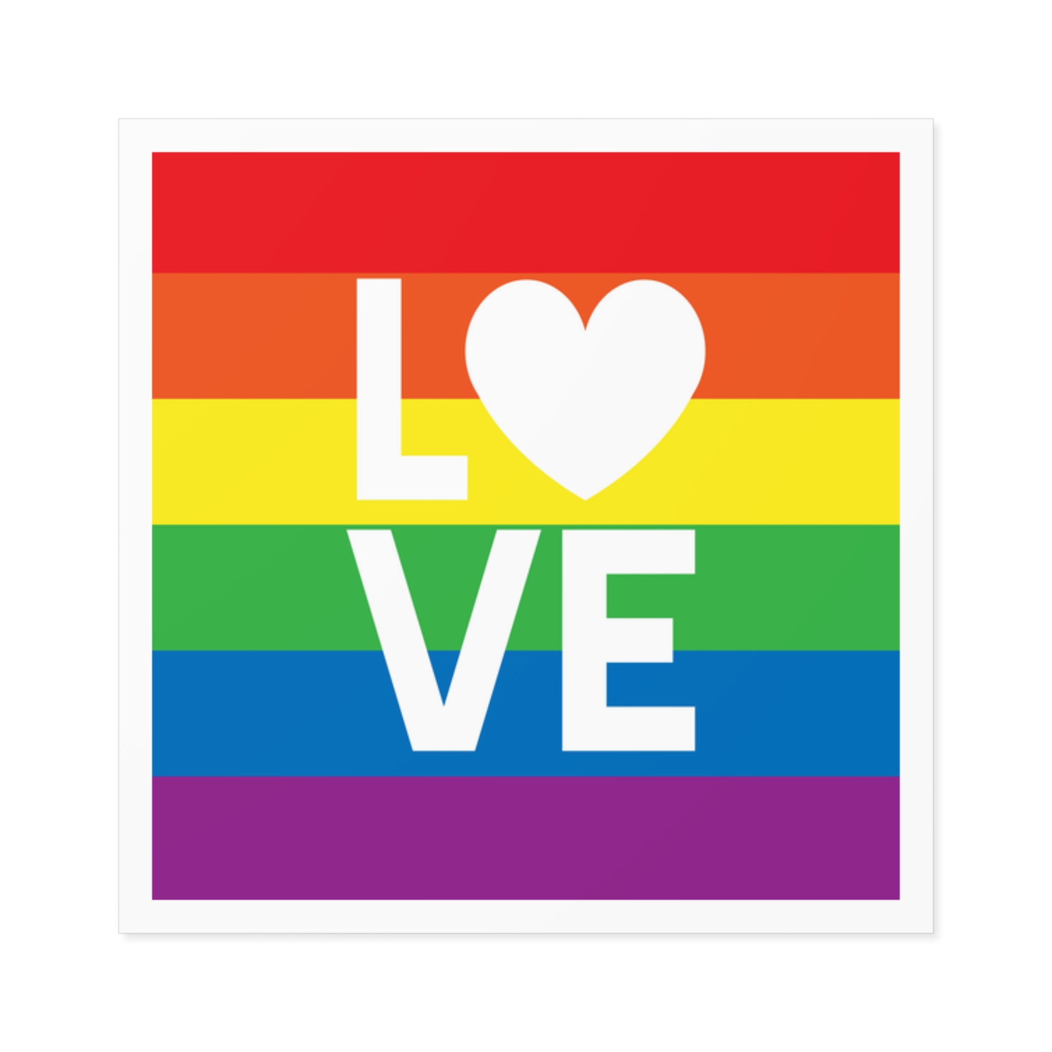 Love Lgbt Heart Squere White Laminate Stickers Square - Image 65
