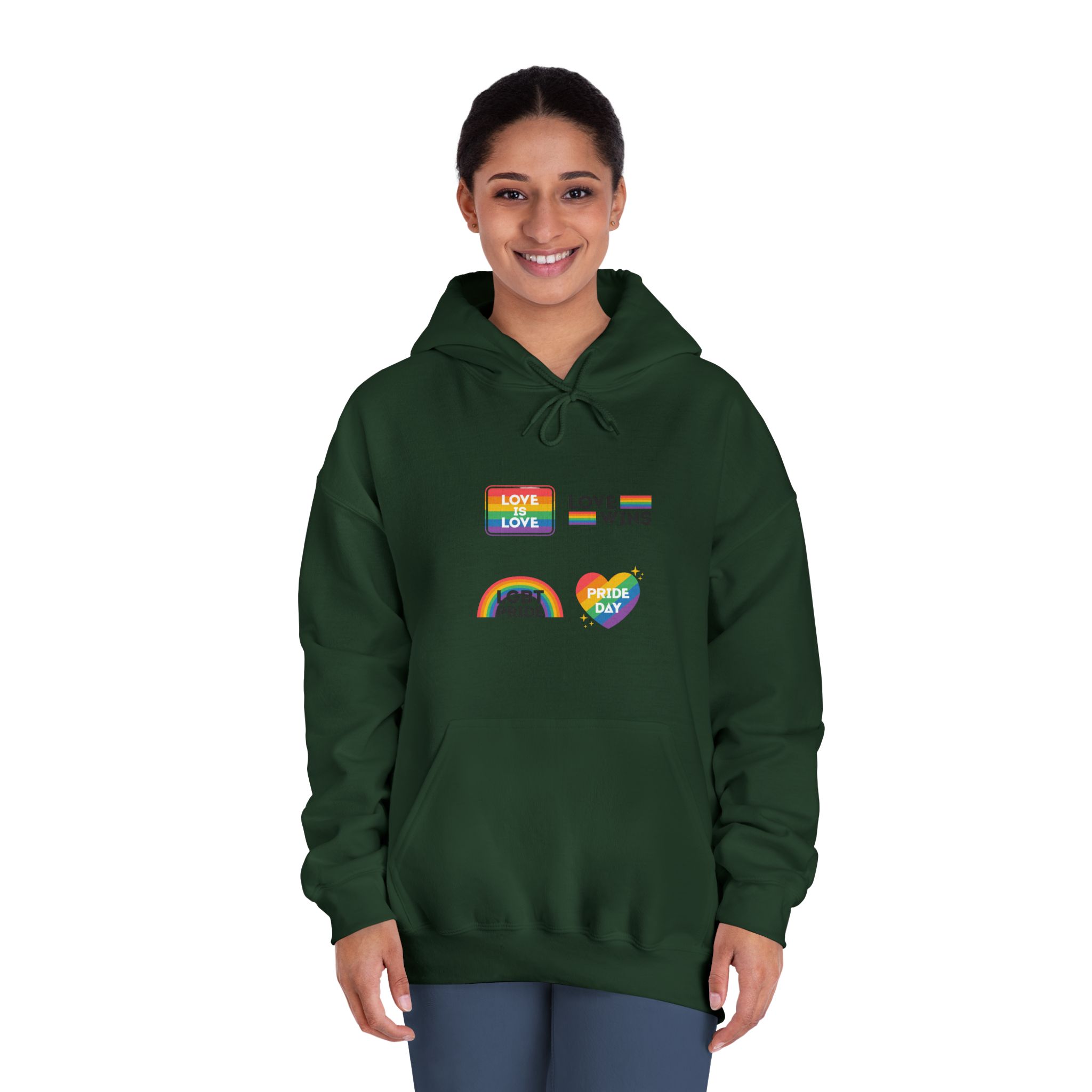 Pride Day Label Collection Design Unisex Dryblend Hooded Sweatshirt - Image 24