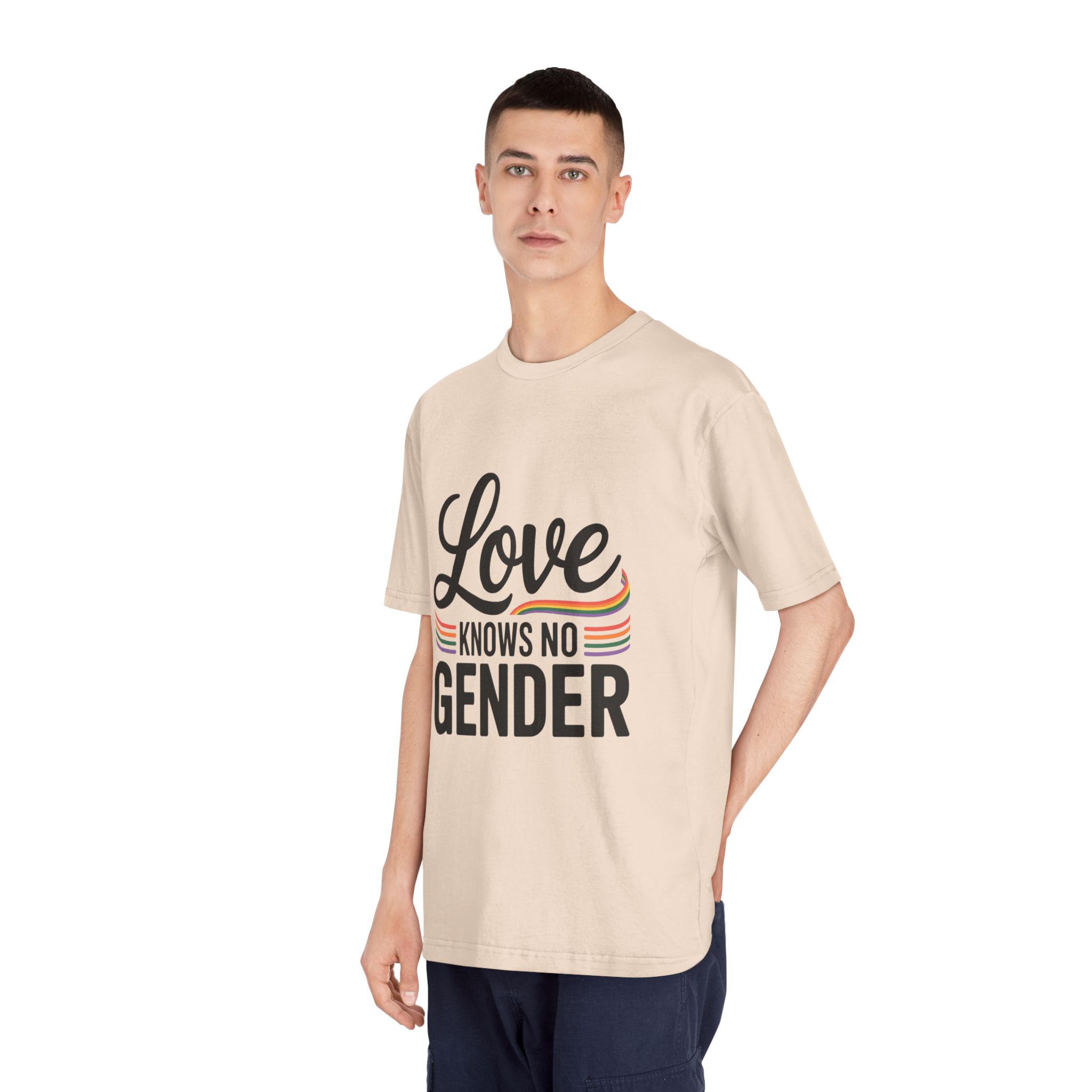 Love Knows No Gender T Shirt Design Isolated White Background 2 - Unisex Classic Crewneck T Shirt - Image 12