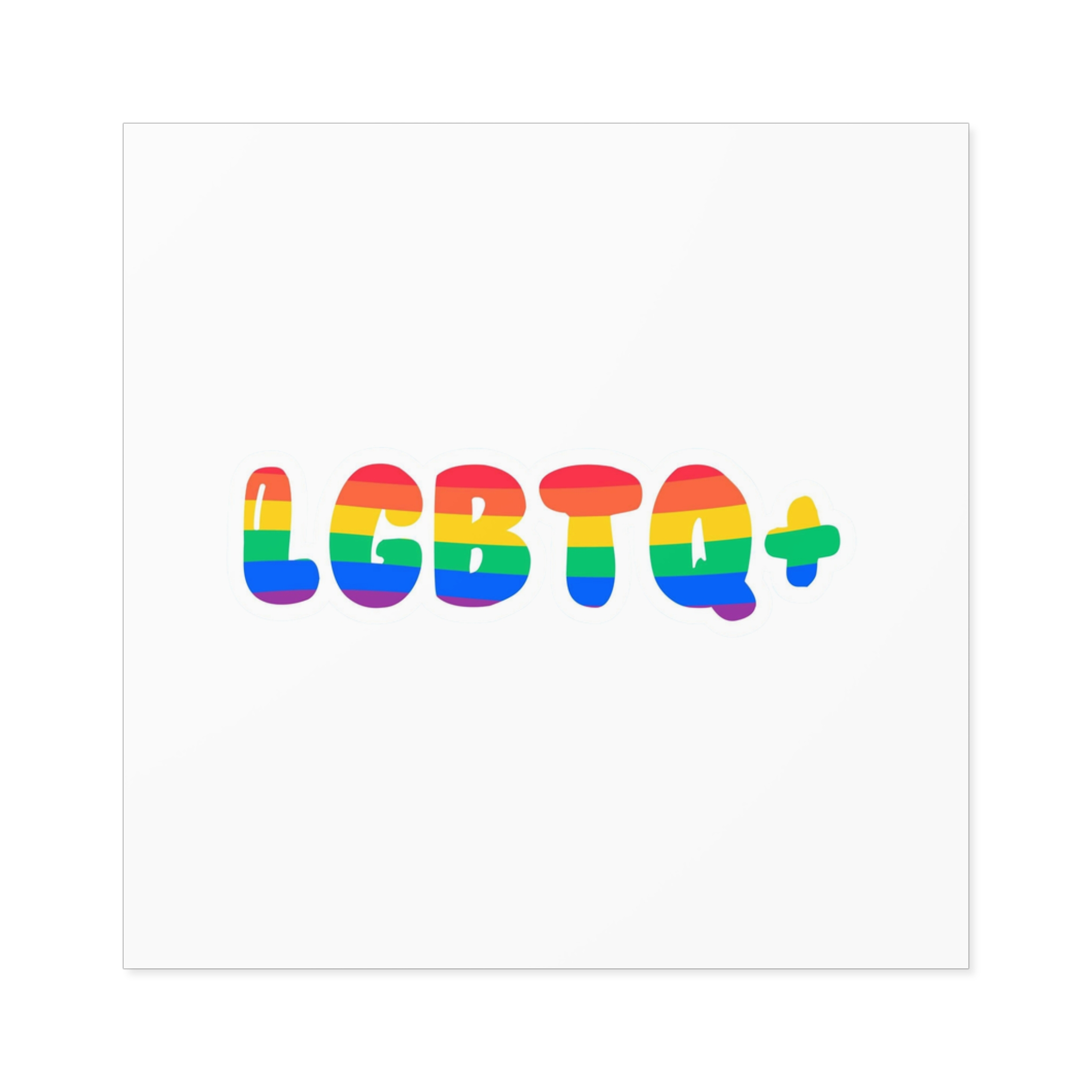 Pride Rainbow Lettering Text Writing Pattern Freedom Love Heart Homo Colors Flag Parade Lgbtq Flag W Laminate Stickers Square - Image 21