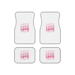 Valentine S Day Retro Typography T Shirt Car Mats Set Of 4
