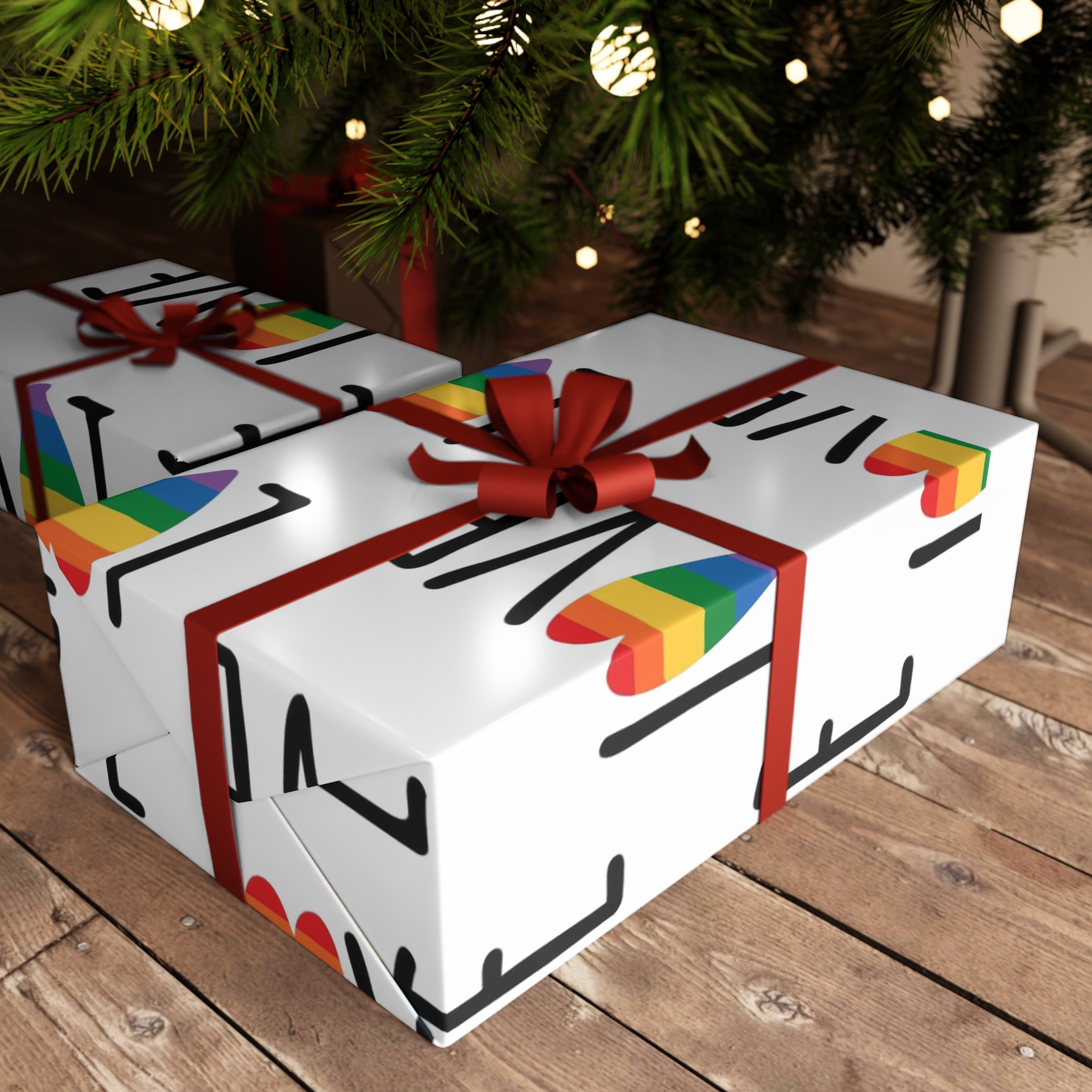 Seamless Pattern Lgbt Rainbow Love Text Gift Wrapping Paper Sheets 1pc - Image 6