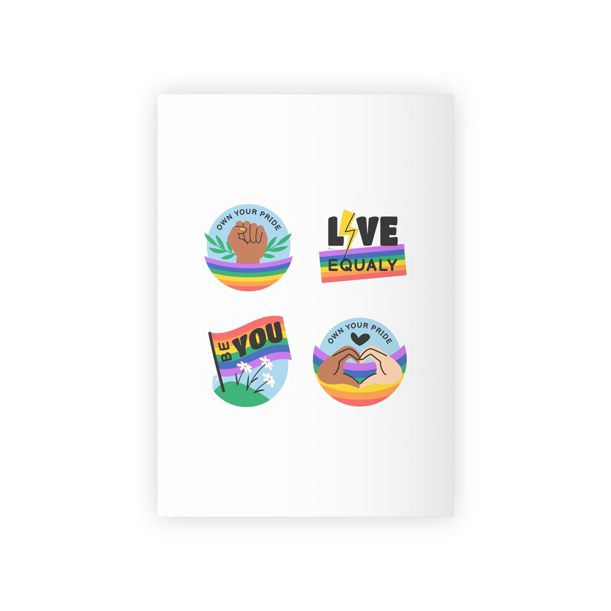 Flat Stickers Collection Lgbtqi Pride Month Celebration(1) Gift Wrapping Paper Rolls 1pc