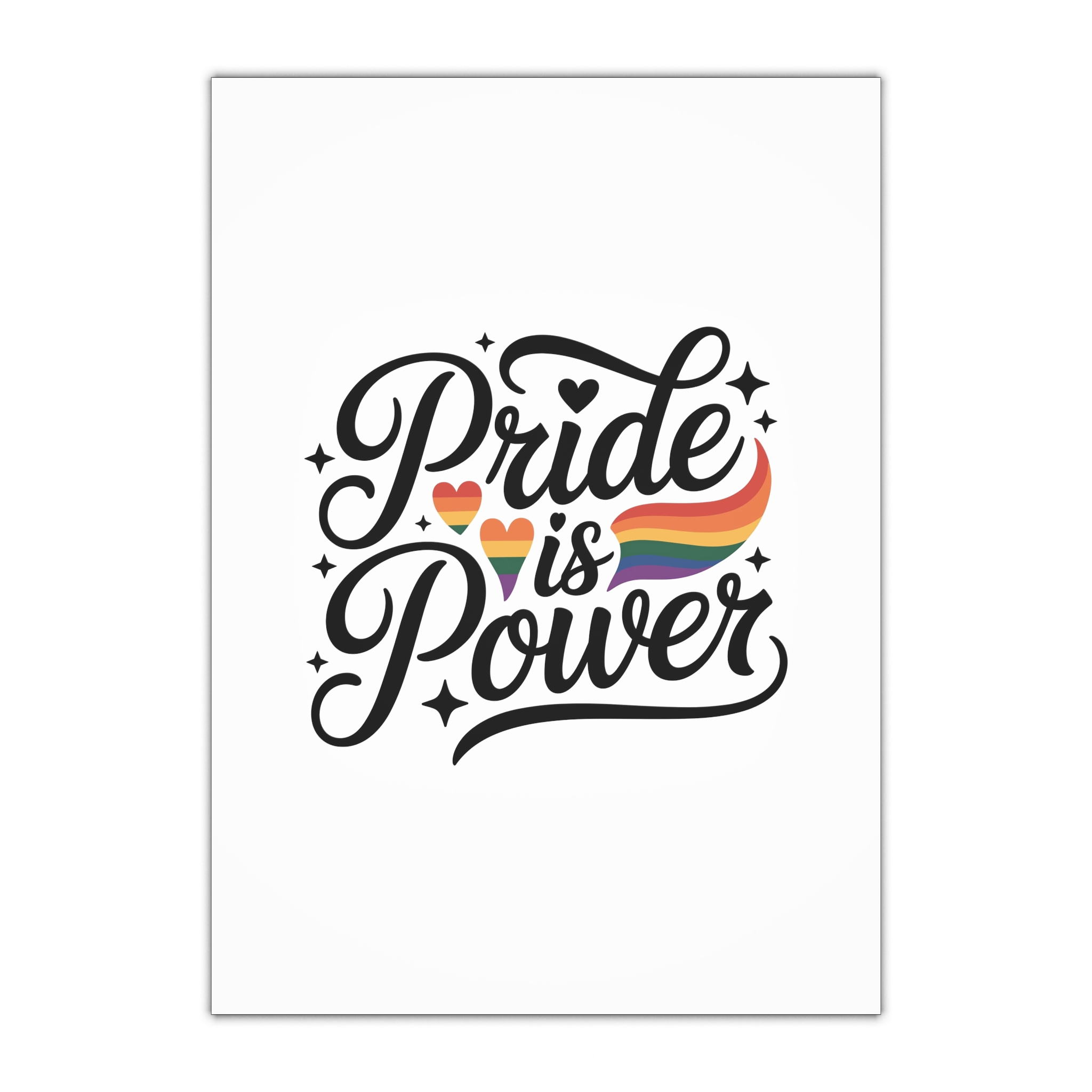 Pride Is Power T Shirt Design Isolated White Background 2 Gift Wrapping Paper Sheets 1pc
