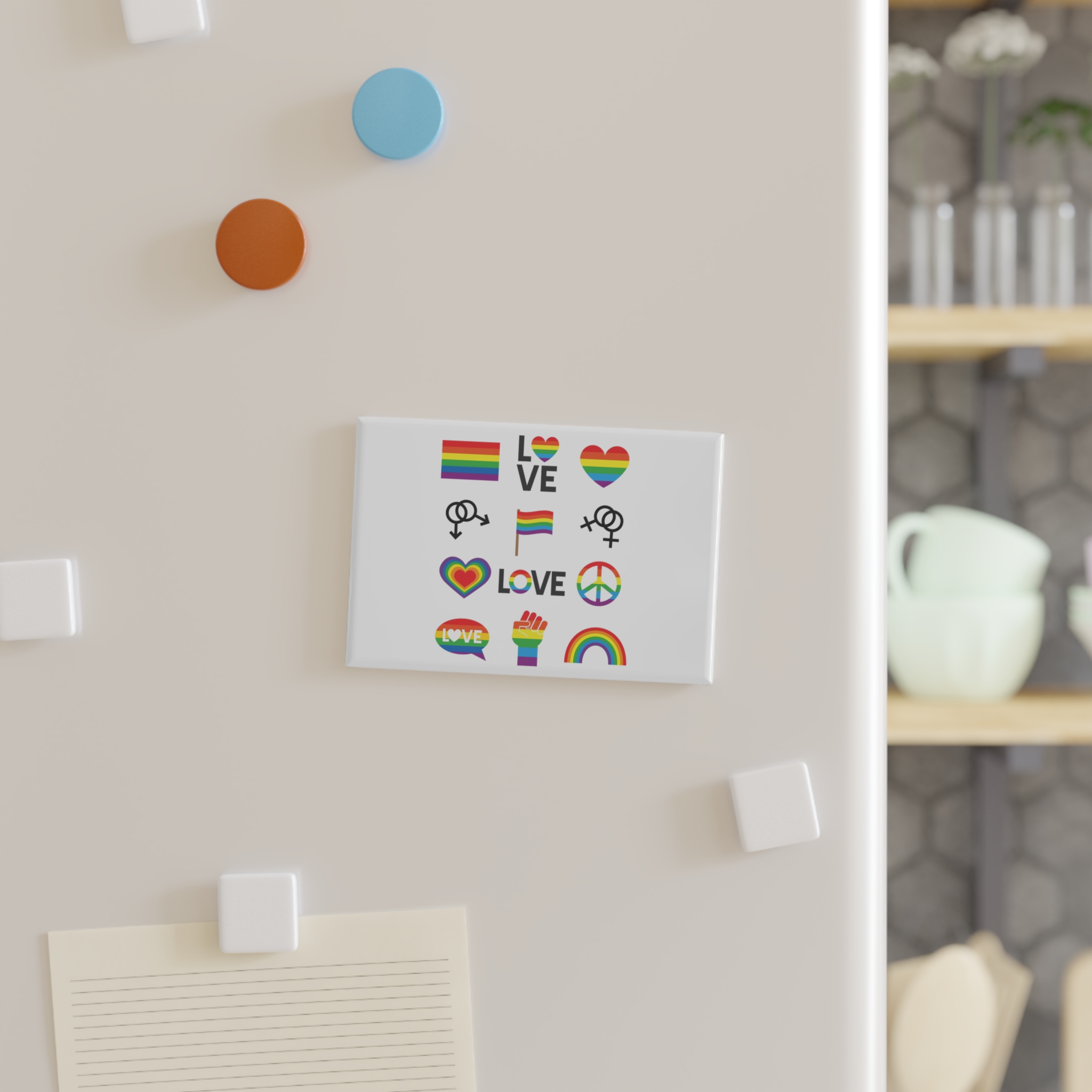 Vector Set Lgbt Homosexual Rainbow Flag Button Magnet Rectangle 1 And 10 Pcs - Image 7