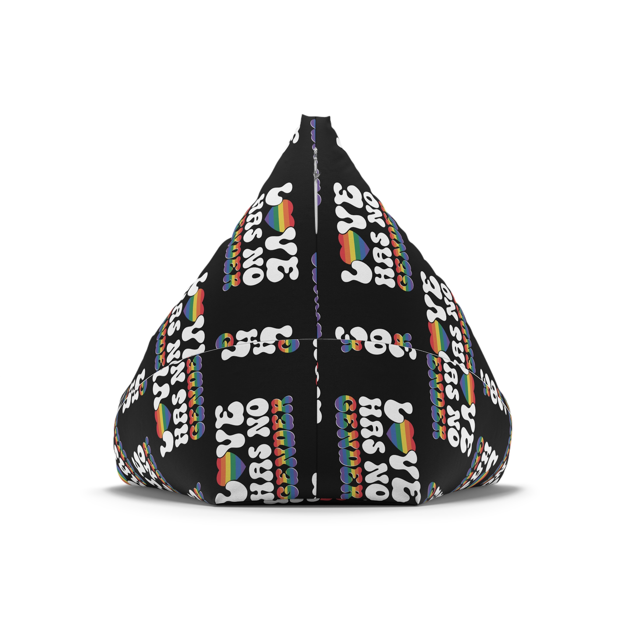 Rainbow Sign That Says Love No Women No Gender(1) Bean Bag Chair Cover - Image 6