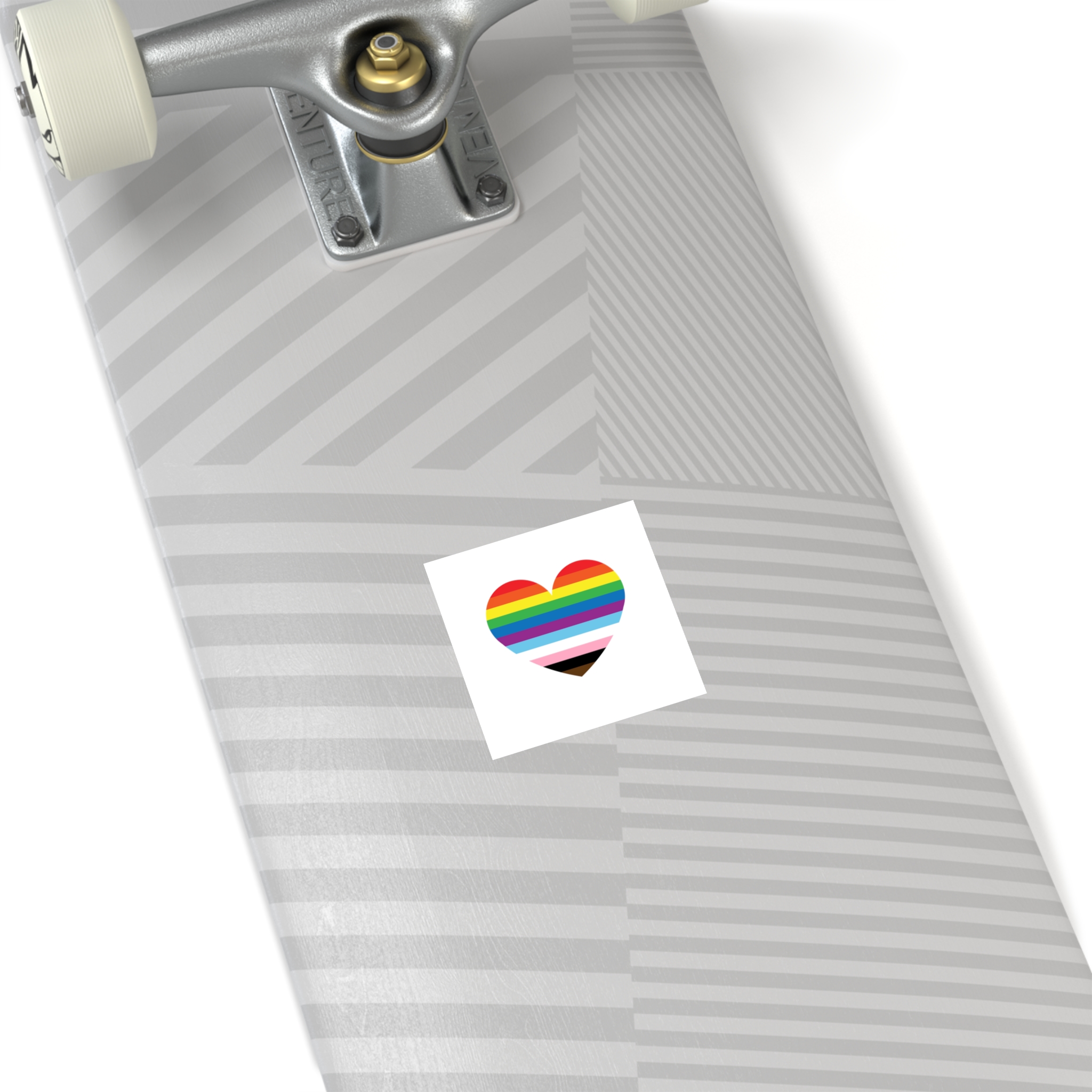 Progress Pride Flag Heart Symbol Love Inclusion Laminate Stickers Square - Image 16