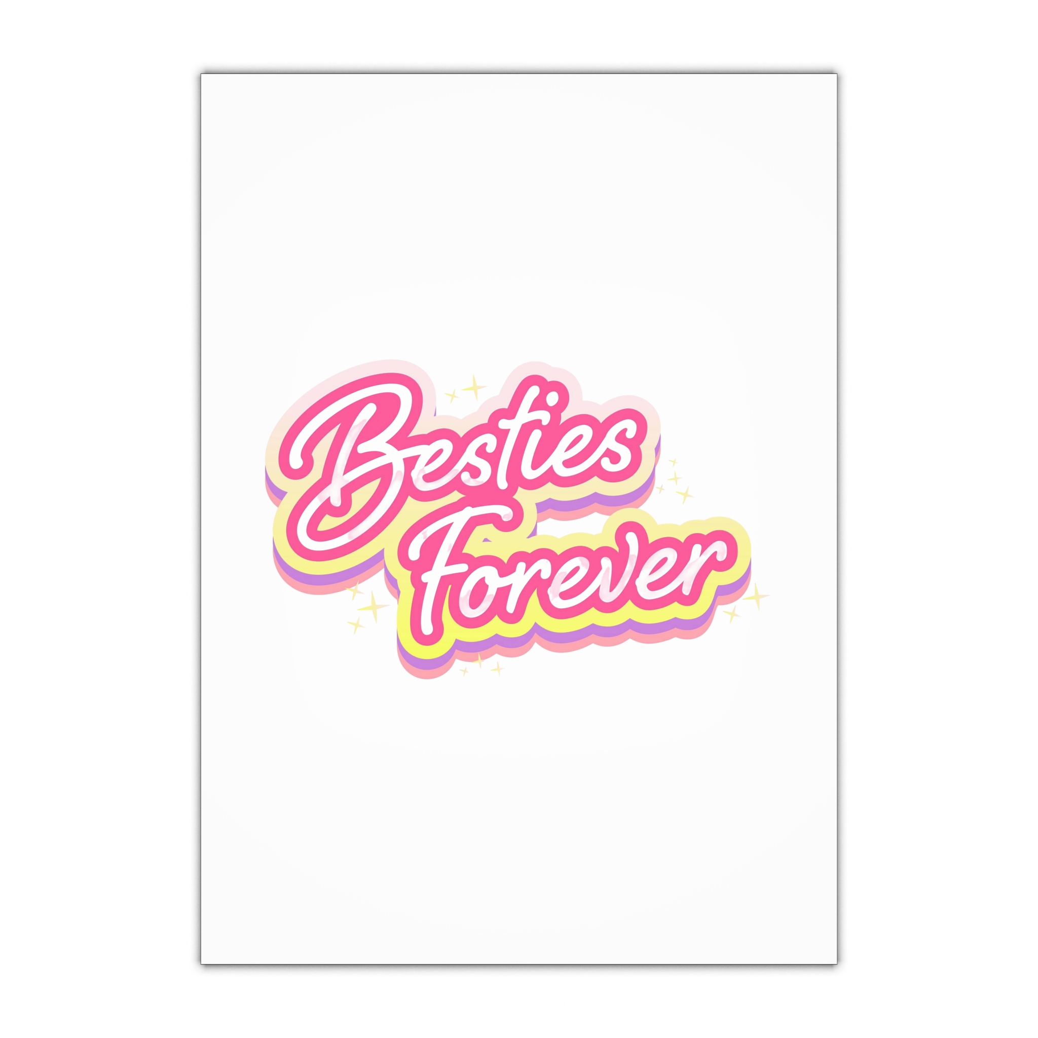Pink Besties Forever Lettering Logo Gift Wrapping Paper Sheets 1pc