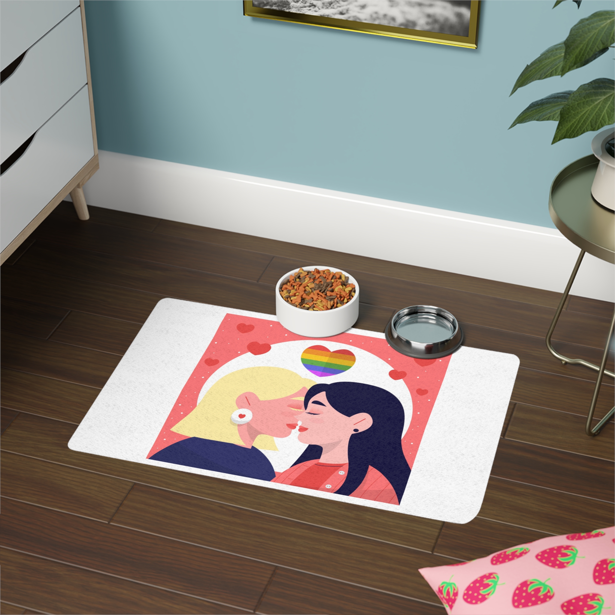 Lesbian Pride Design 2D6E26 Pet Food Mat 12x18 - Image 4